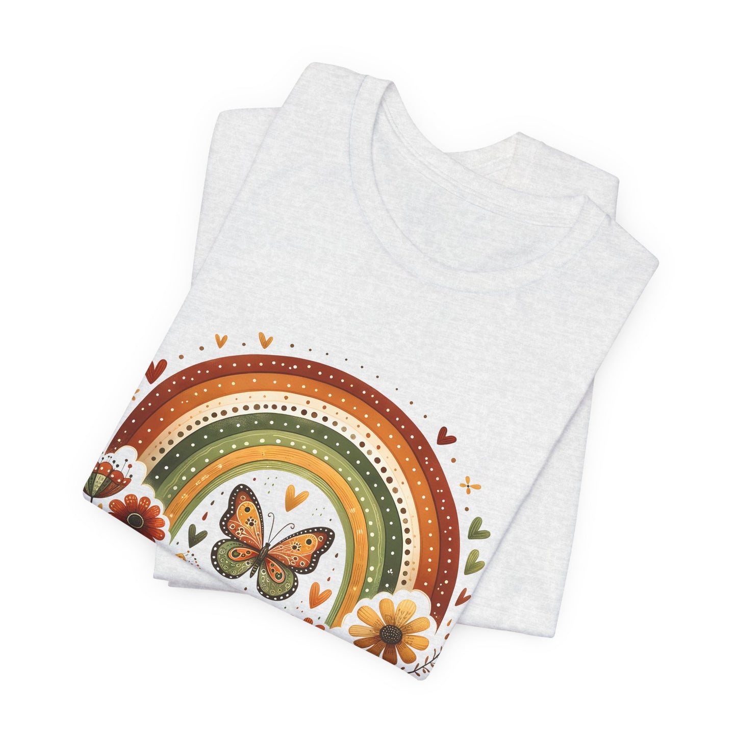 Believe In Yourself Butterfly Tee — Retro Rainbow Floral Inspirational T‑Shirt