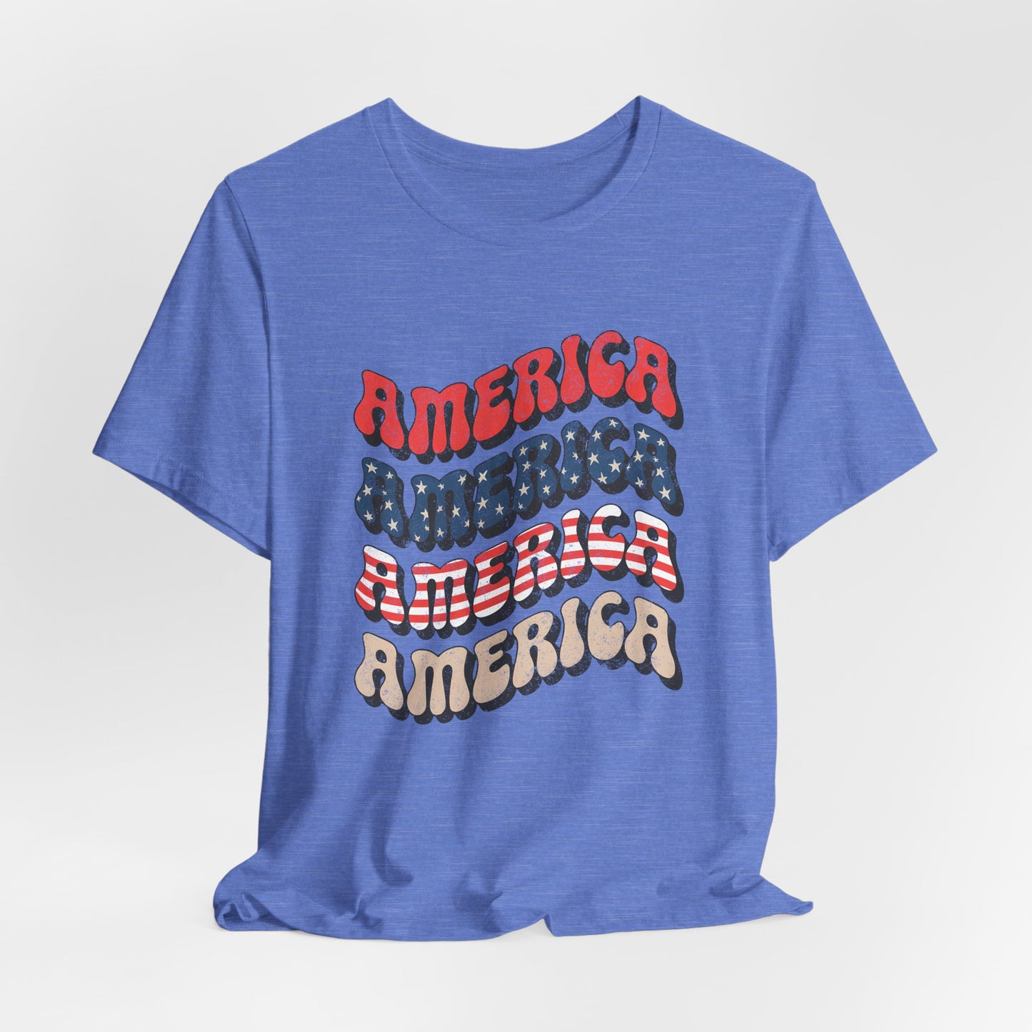 Patriotic "America" Retro Wave T-Shirt