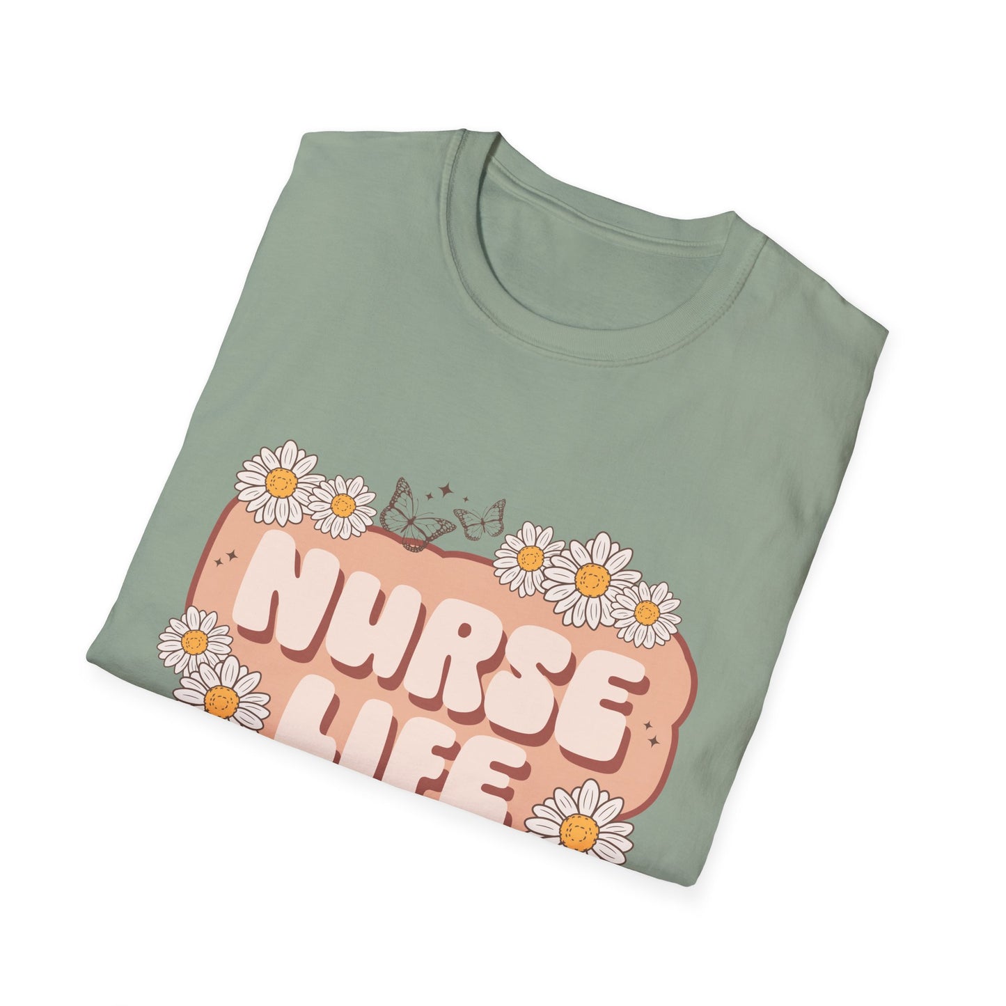 Nurse Life T‑Shirt — Floral Daisy Retro Nurse Tee
