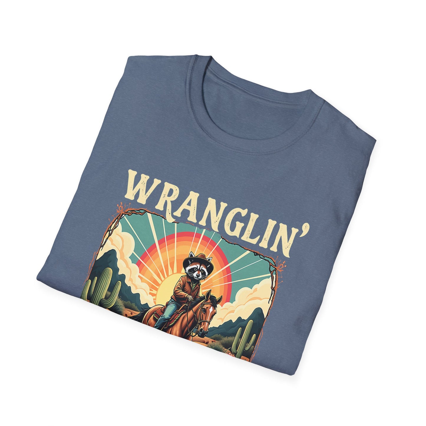 Wranglin' Real Cowboy T-Shirt — Retro Western Rodeo Graphic Tee