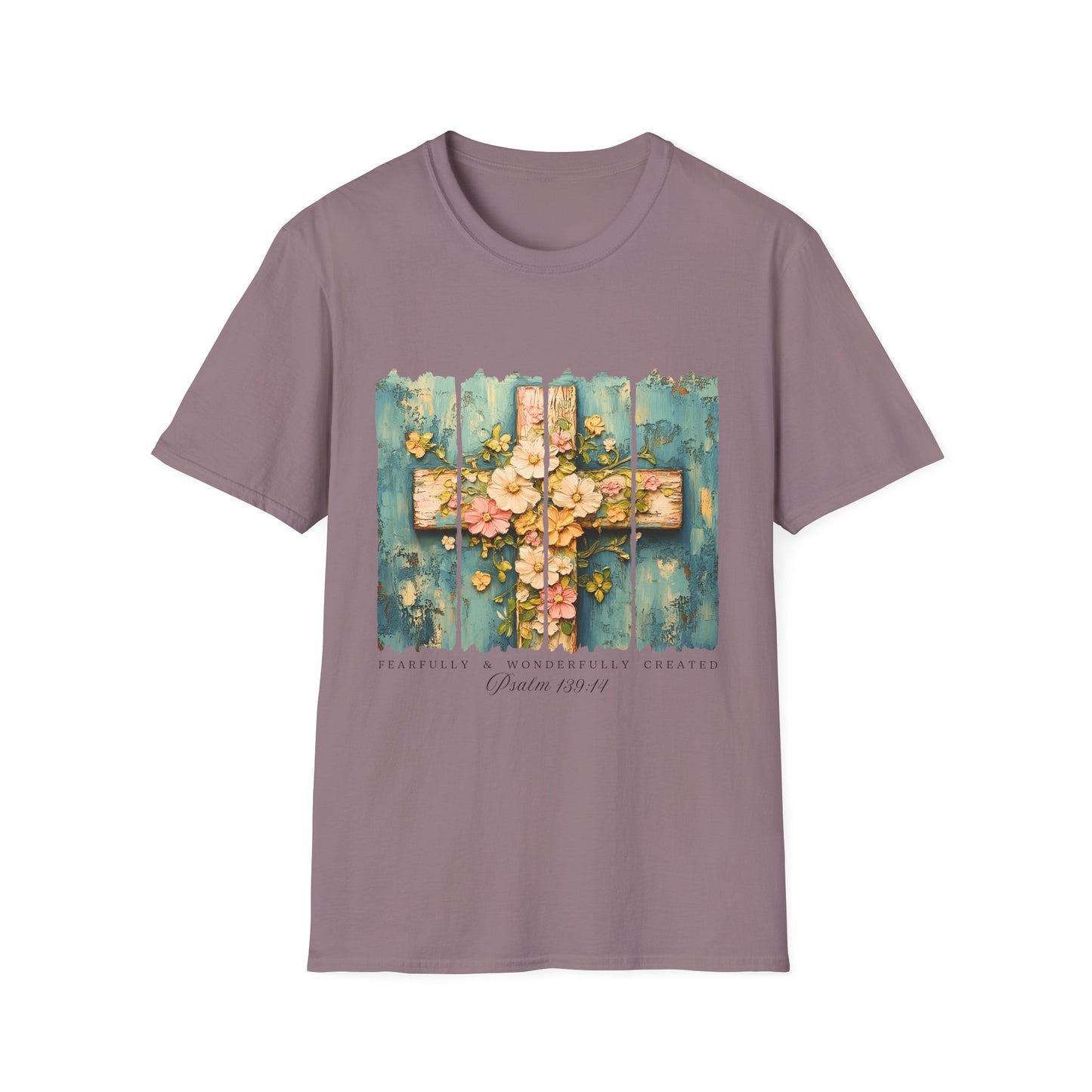 Floral Cross Christian T-Shirt — Faith, Hope & New Life Easter Tee