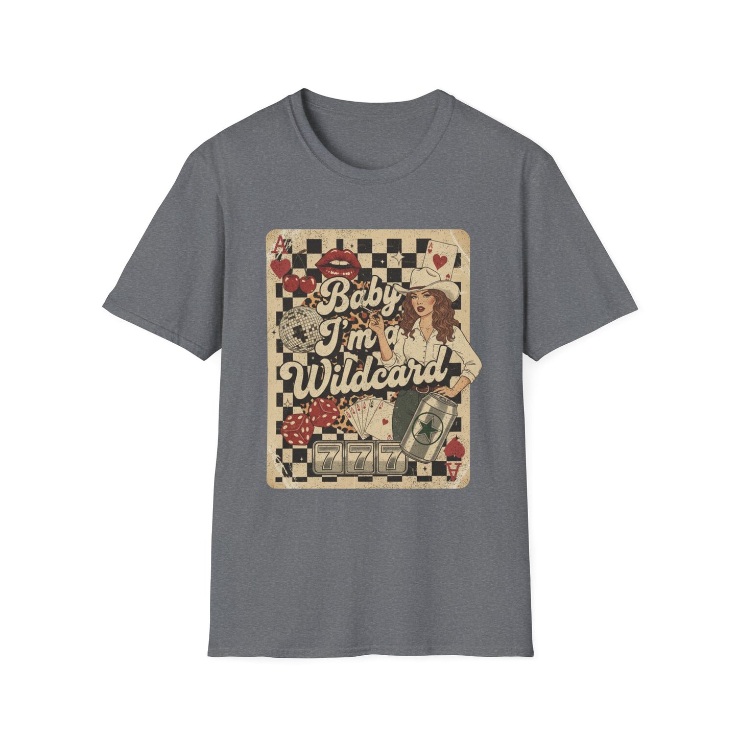 Wildcard Casino Graphic T-Shirt — "Baby I’m a Wildcard" Retro Pinup Tee