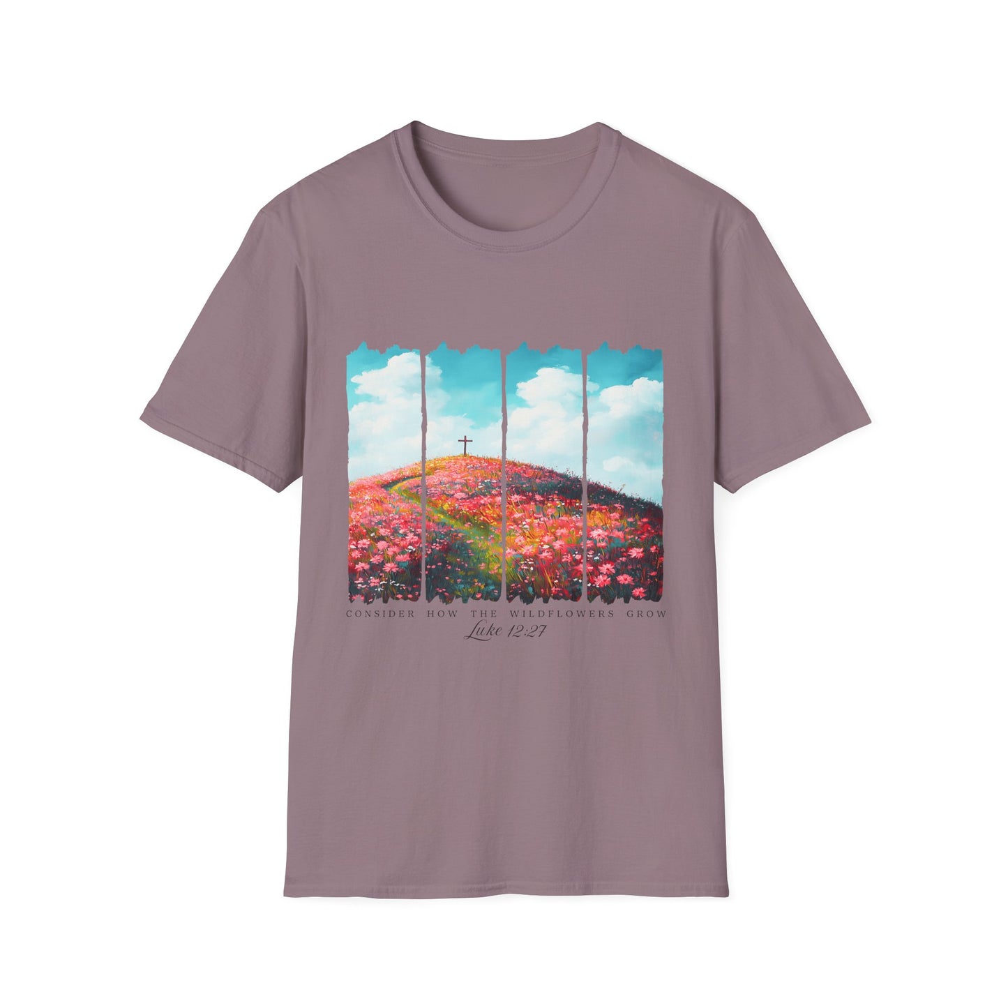 Christian Cross Meadow T-Shirt — Hope on the Hill Floral Graphic Tee