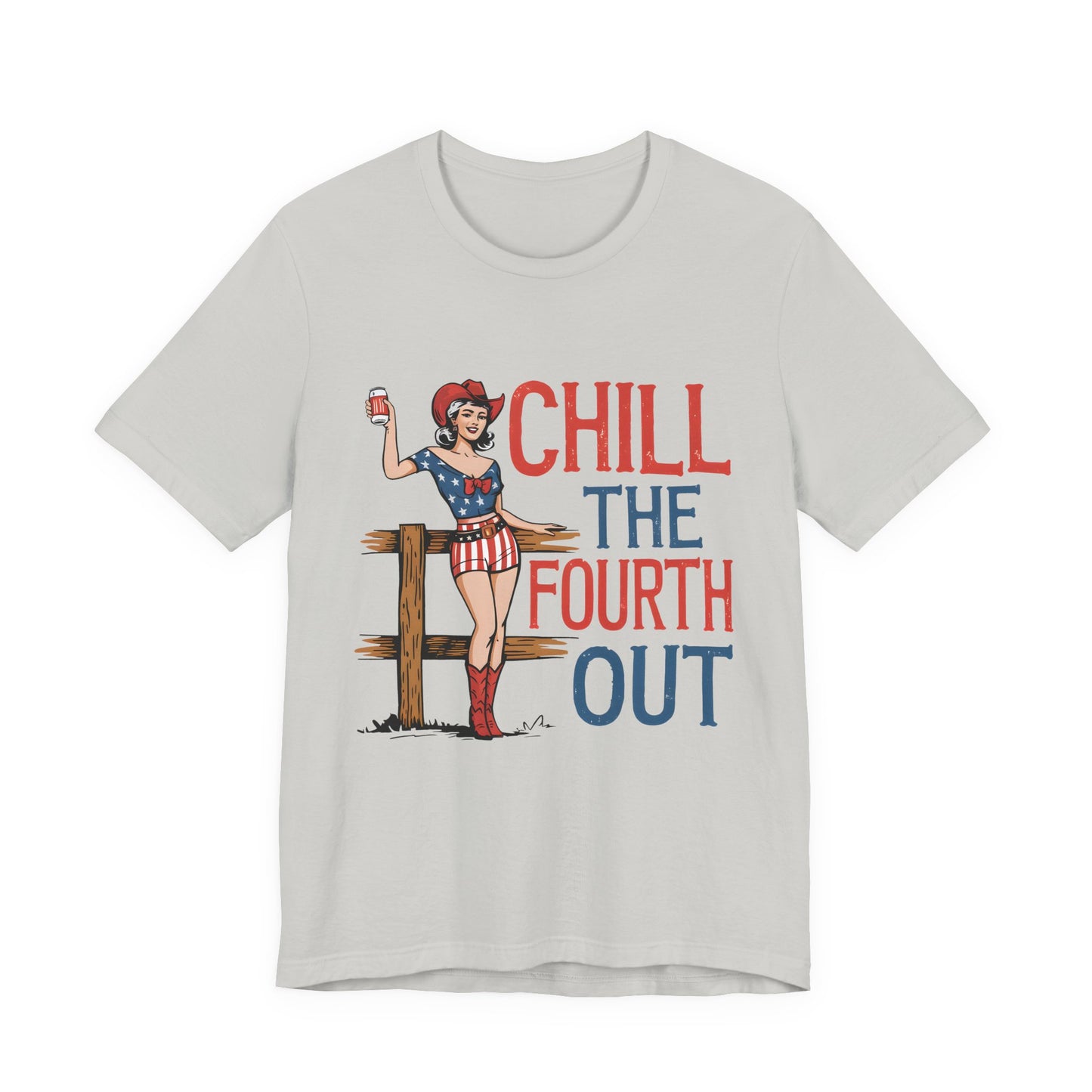 Fourth of July Tee - "Chill the Fourth Out" Vintage Pinup Patriotic Shirt