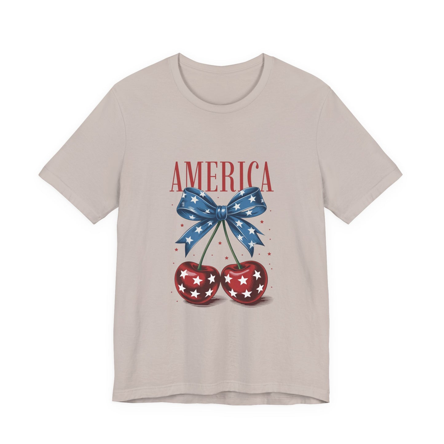 America Cherry Tee — Patriotic Stars & Stripes Graphic T-Shirt
