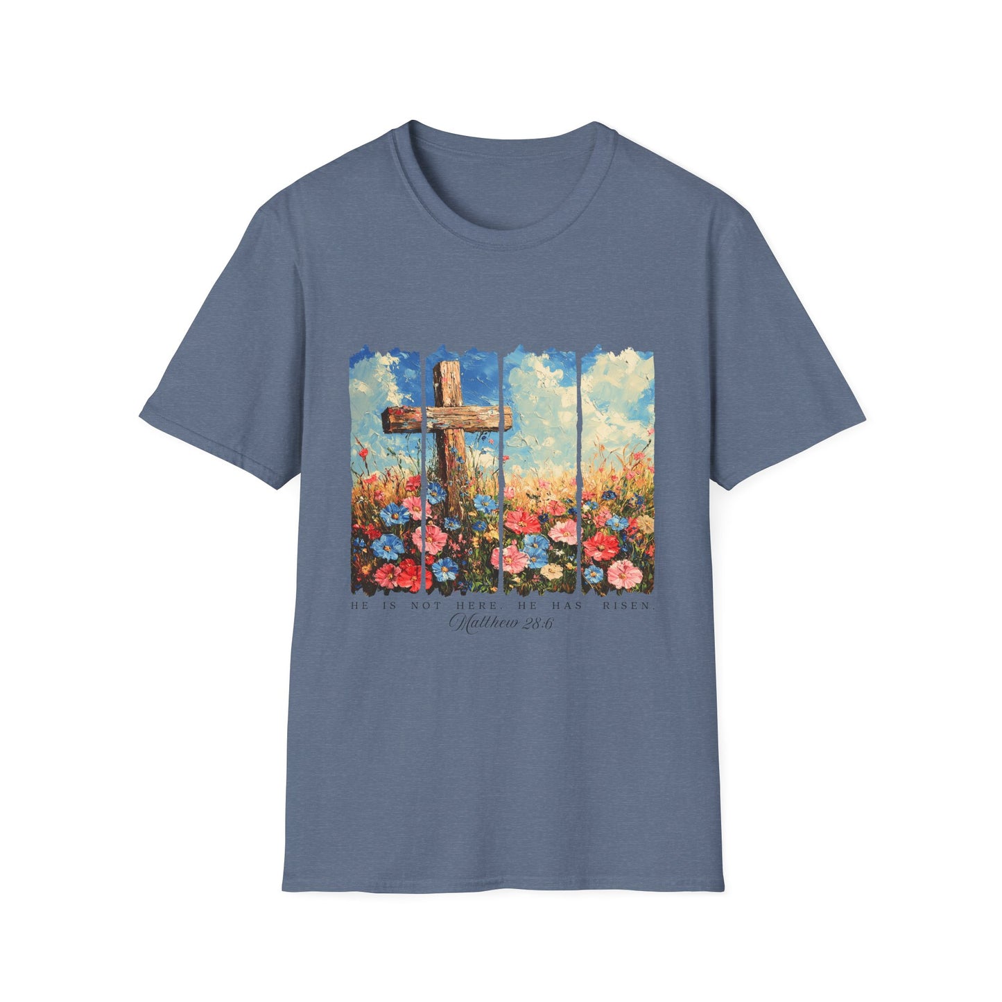 Cross and Flowers T-Shirt – Christian Faith Floral Graphic Tee (Acts 2:37)