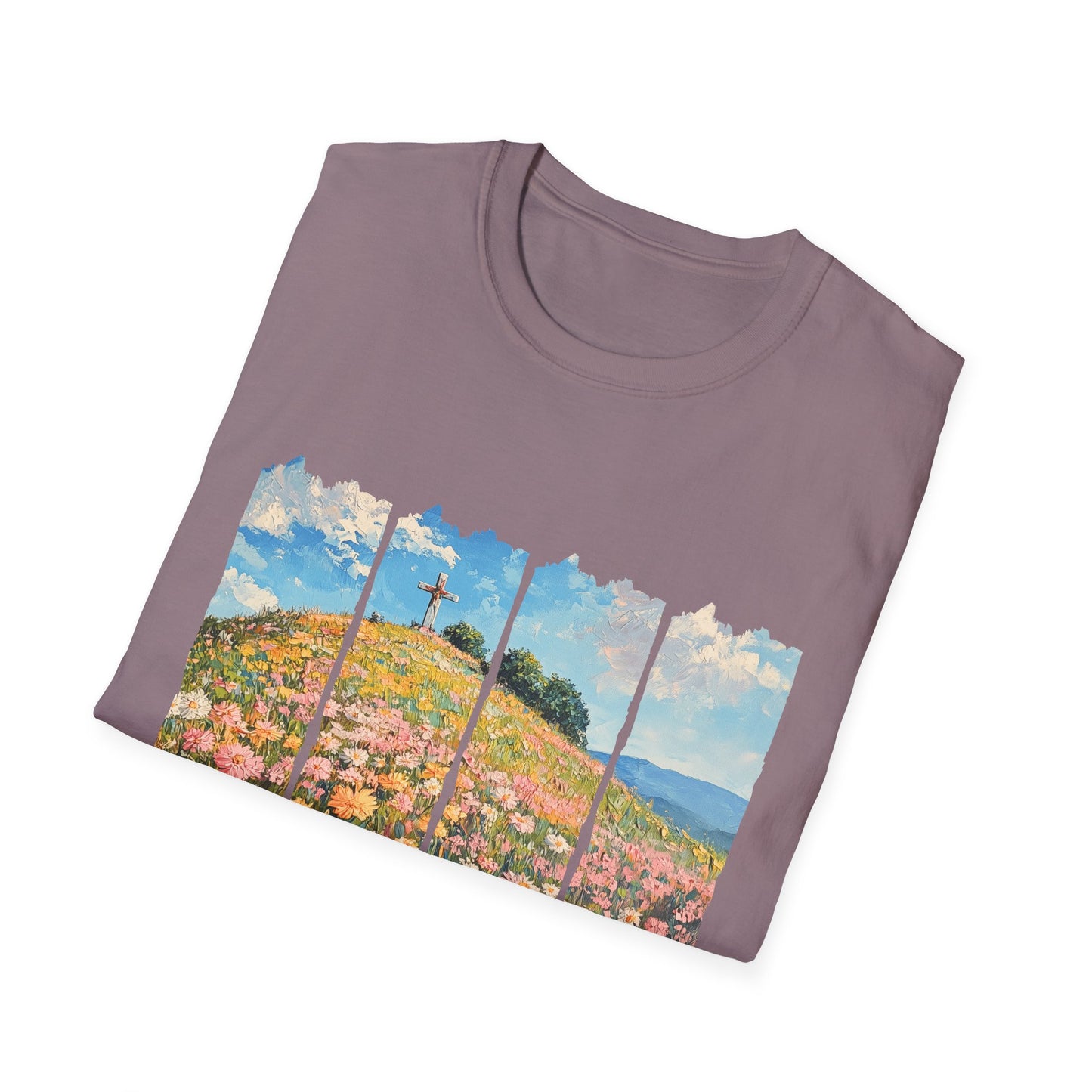 Wildflower Hills Scenic Tee — 'Live in It' Landscape Graphic T-Shirt