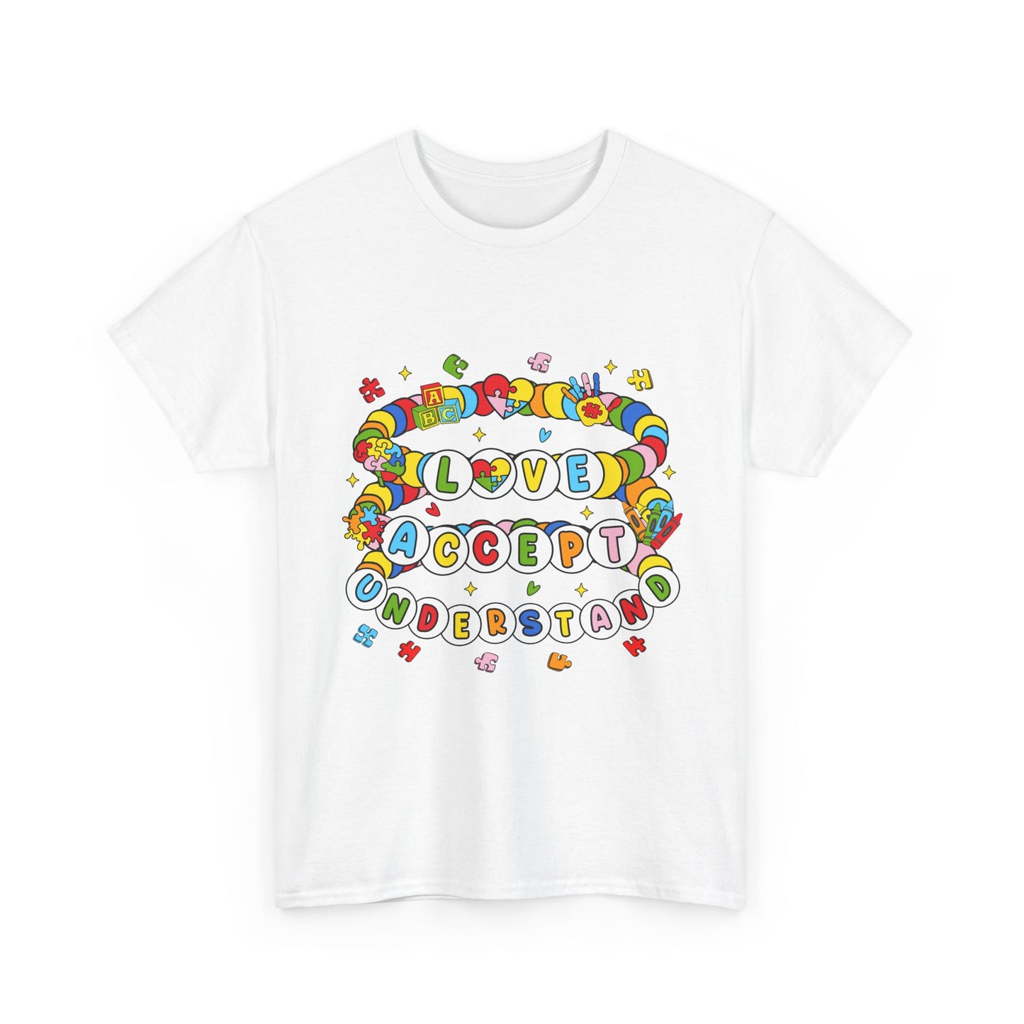 Love Accept Understand T-Shirt — Rainbow Positive Message Tee