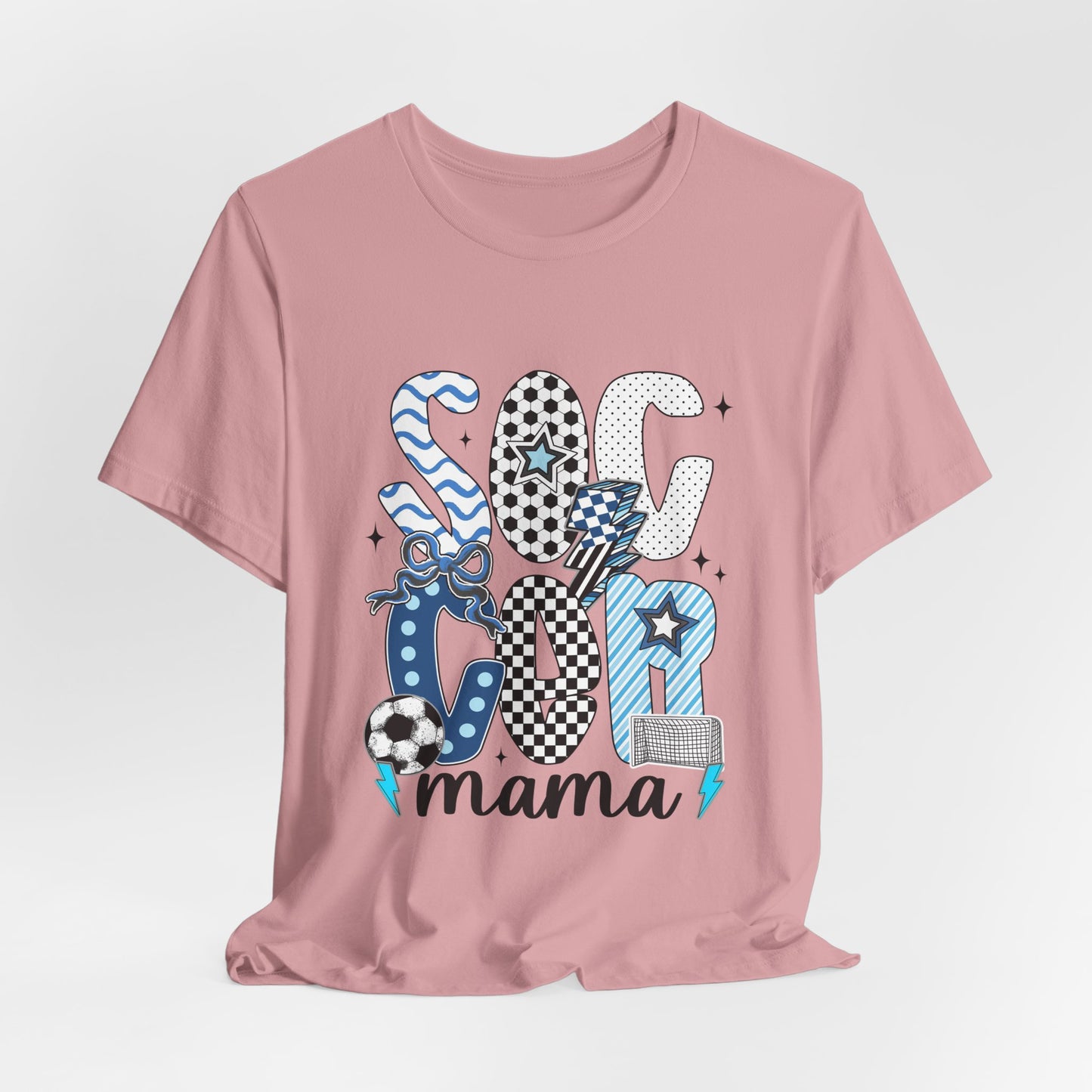 Soccer Mama Graphic Tee — 'Soccer Mama' Blue Patterned Design
