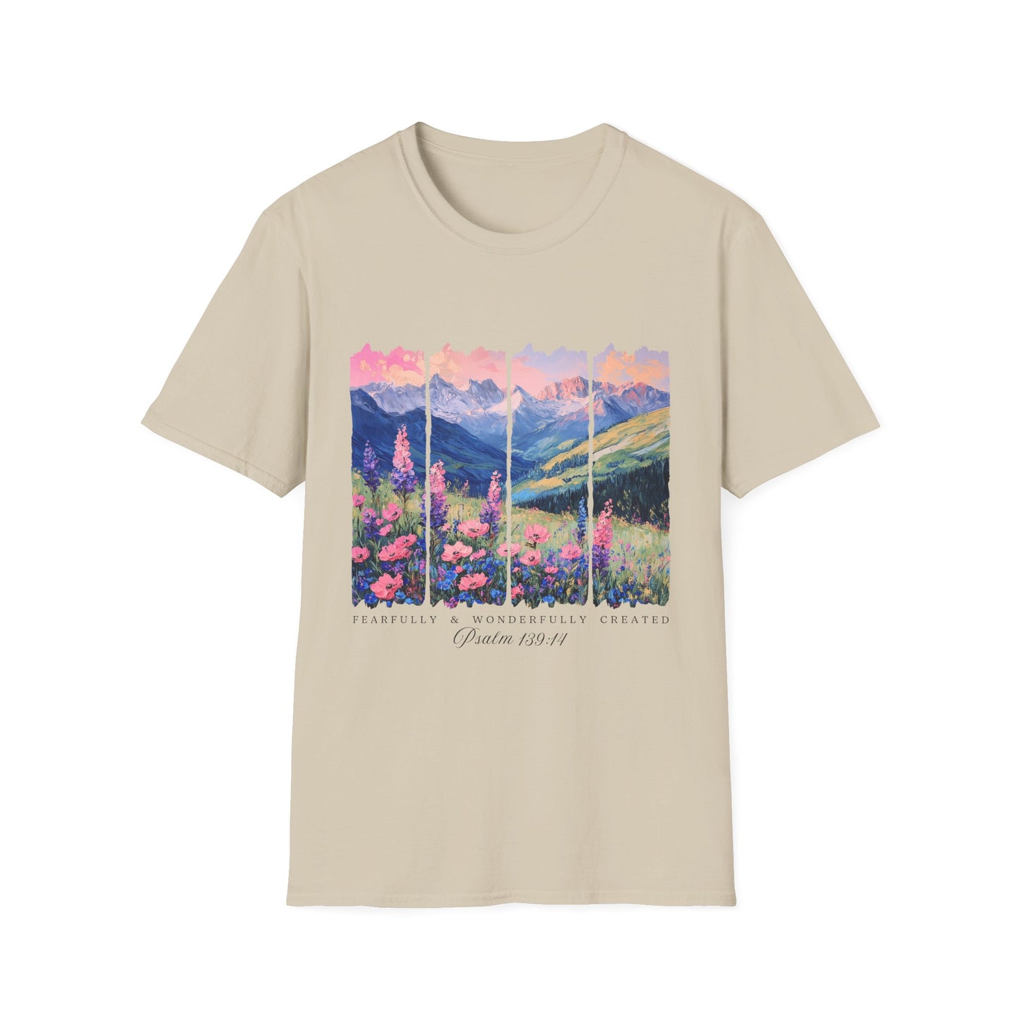 Mountain Wildflower T-Shirt — Scenic Sunrise Landscape Tee