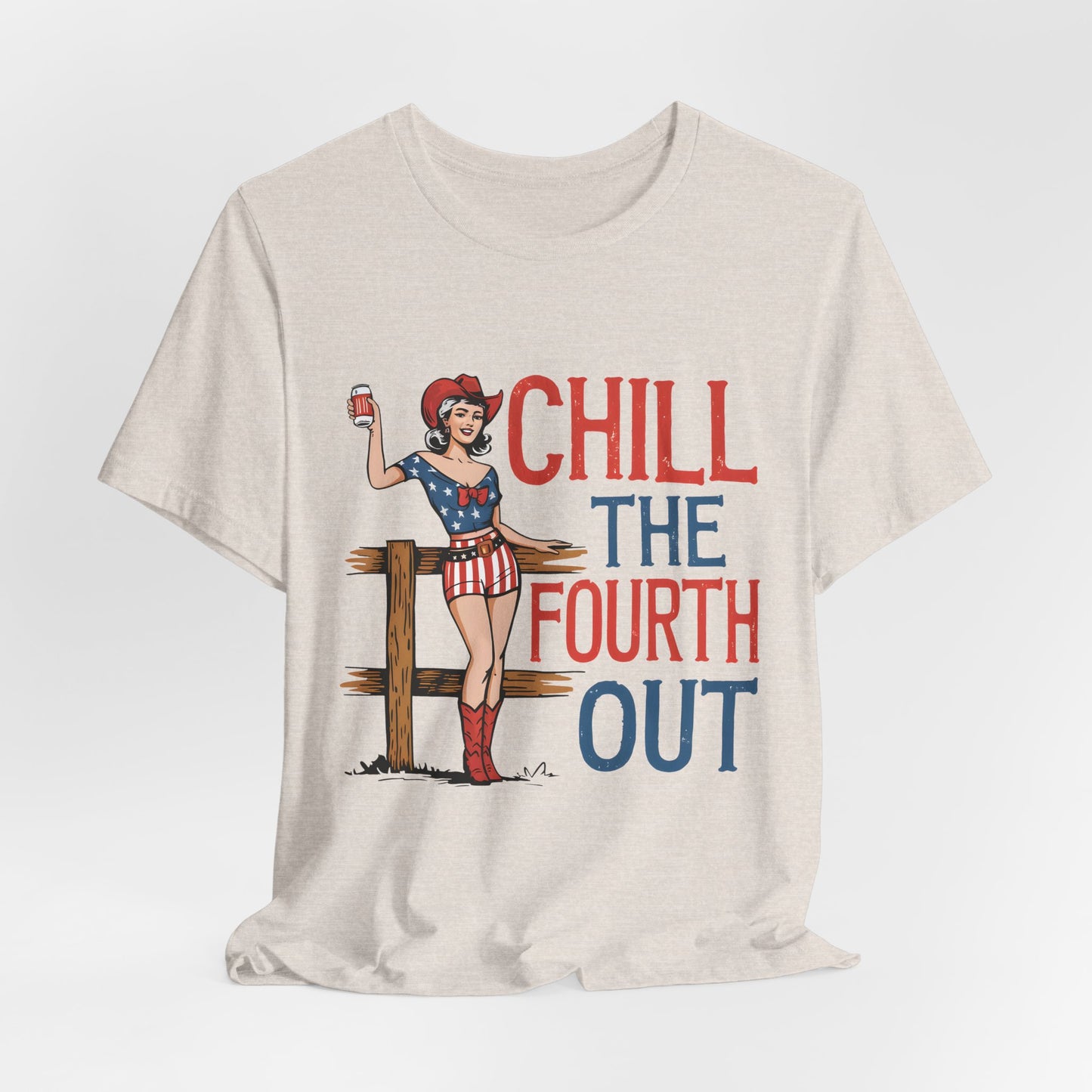 Fourth of July Tee - "Chill the Fourth Out" Vintage Pinup Patriotic Shirt