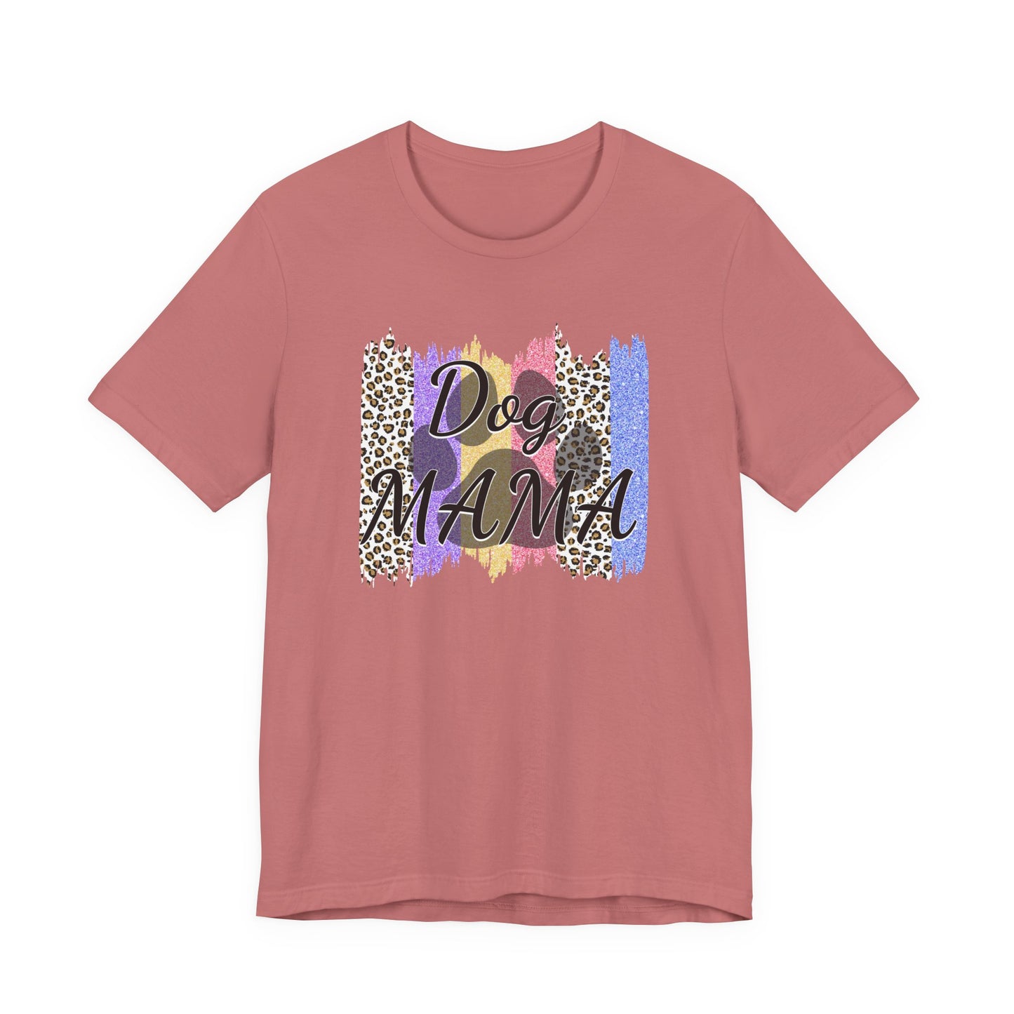 Dog Mama Tee — Leopard Brushstroke Graphic T‑Shirt for Dog Lovers