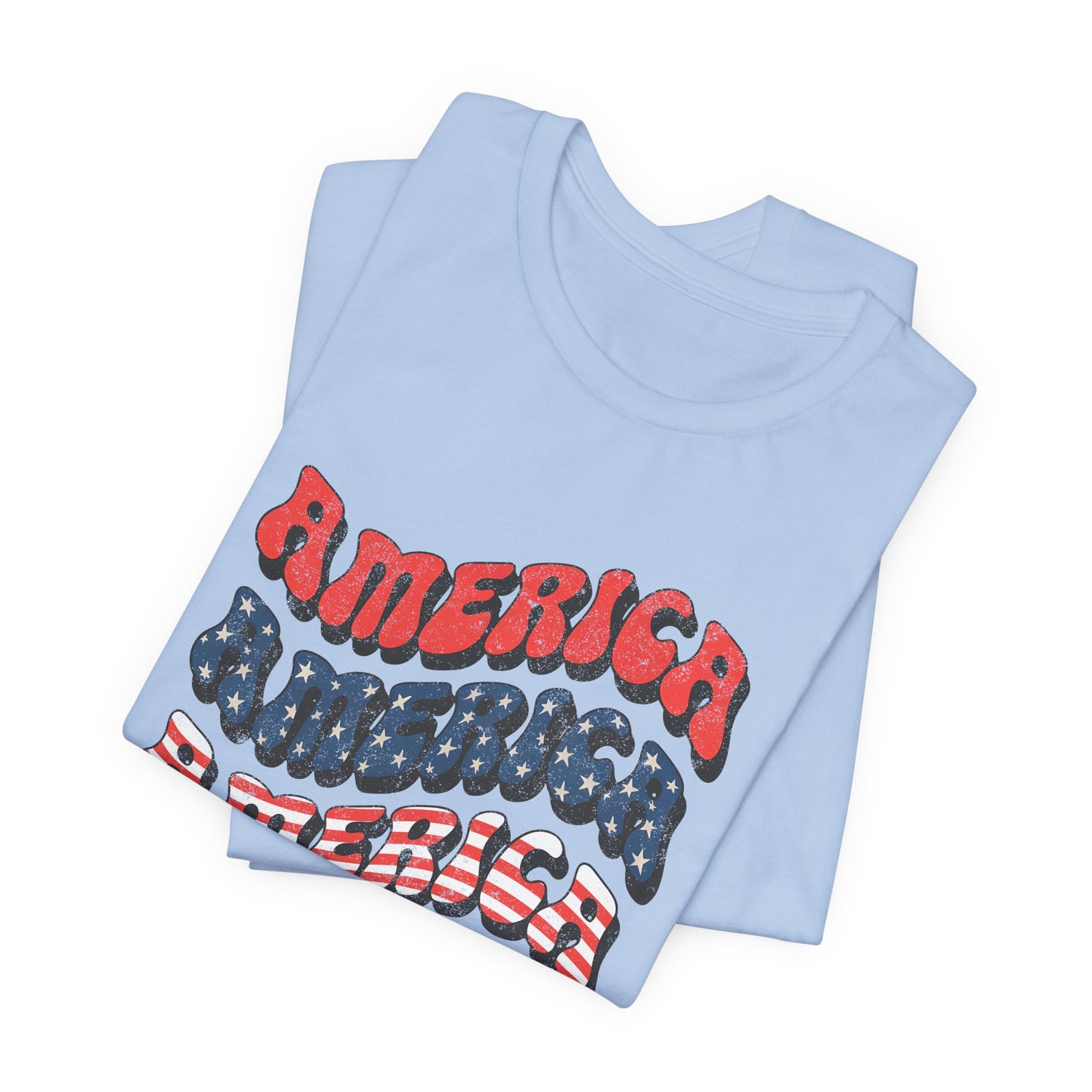 Patriotic "America" Retro Wave T-Shirt