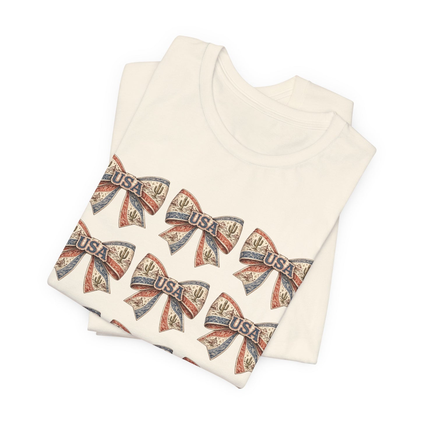 USA Patriotic Bow Pattern T-Shirt
