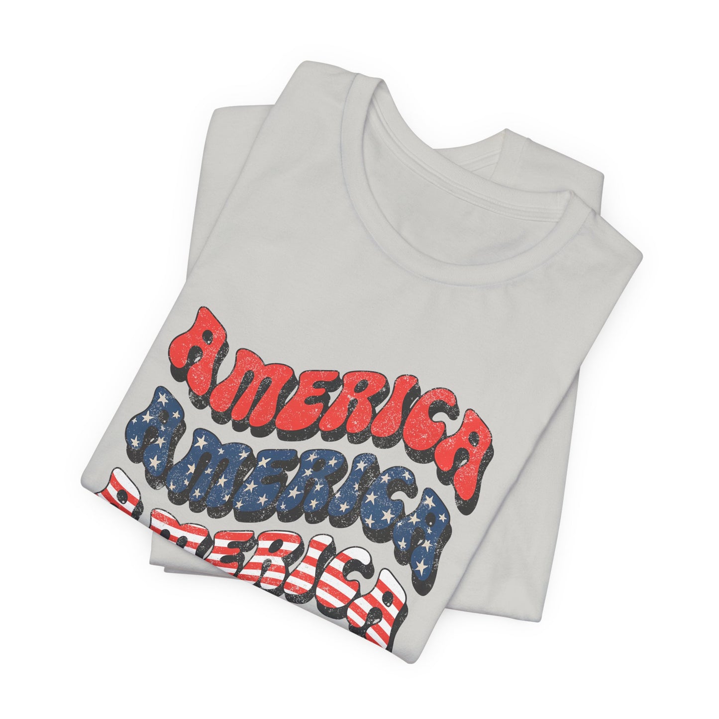 Patriotic "America" Retro Wave T-Shirt