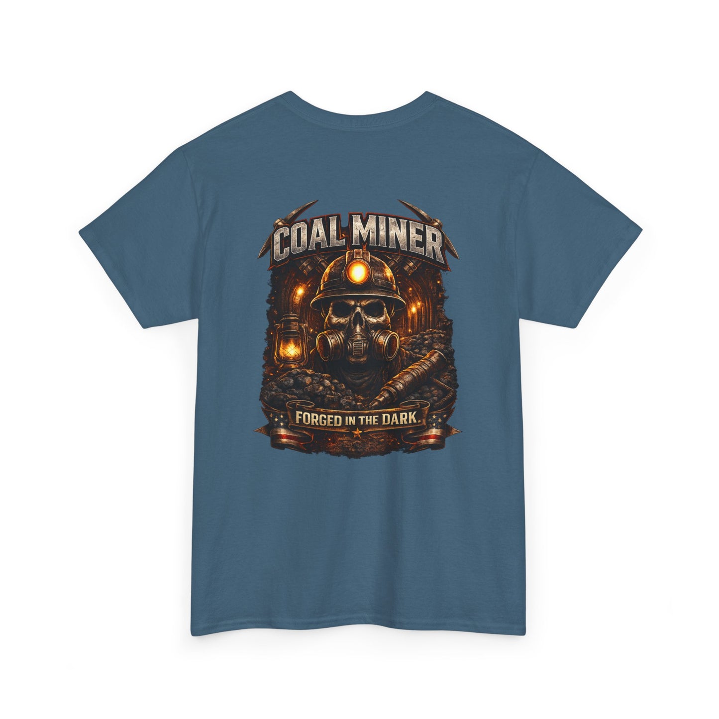 Coal Miner T-Shirt — "Forgotten in the Dark" Skull Hardhat Graphic Tee