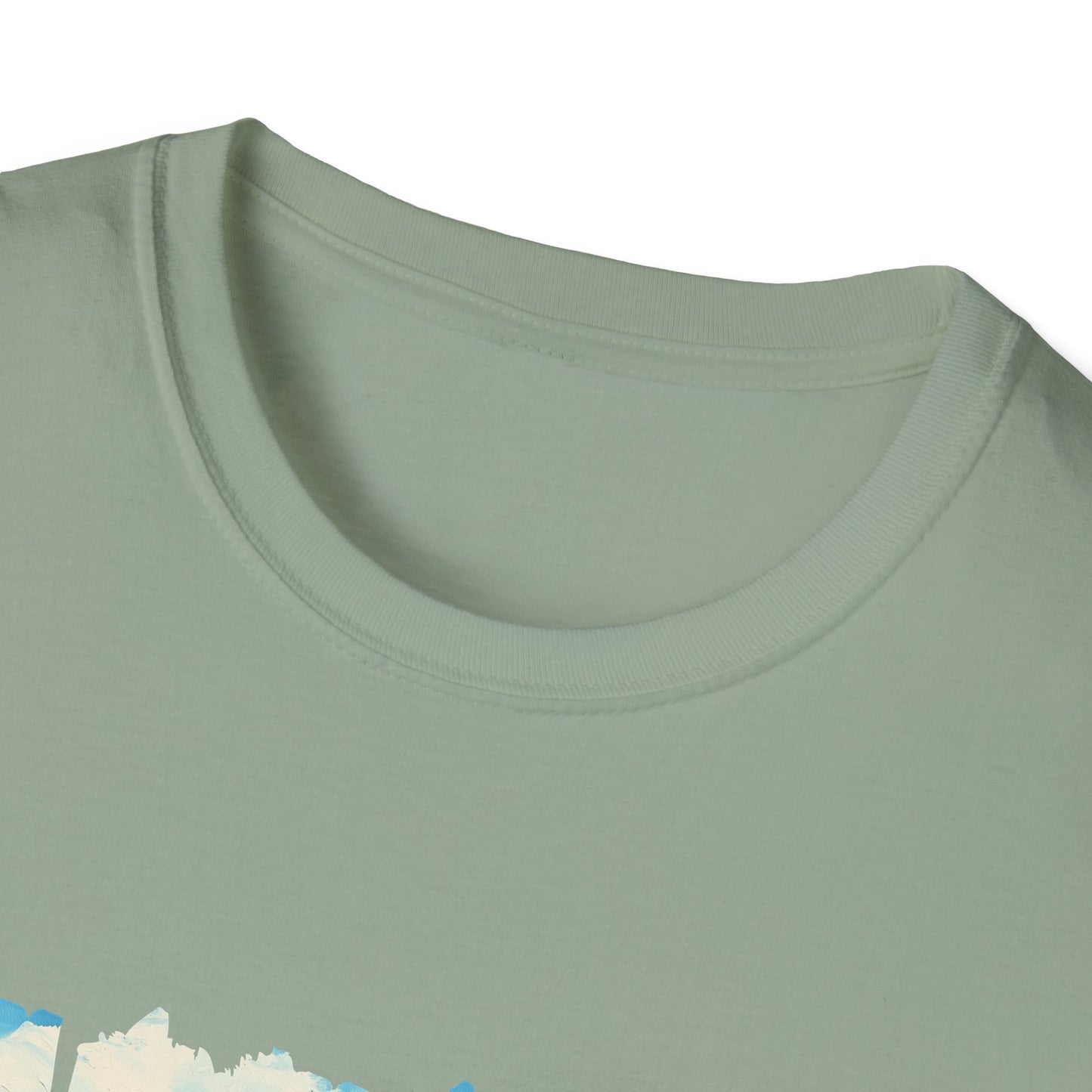 Scenic Chapel Landscape T-Shirt — Countryside Floral Mountain Art Tee