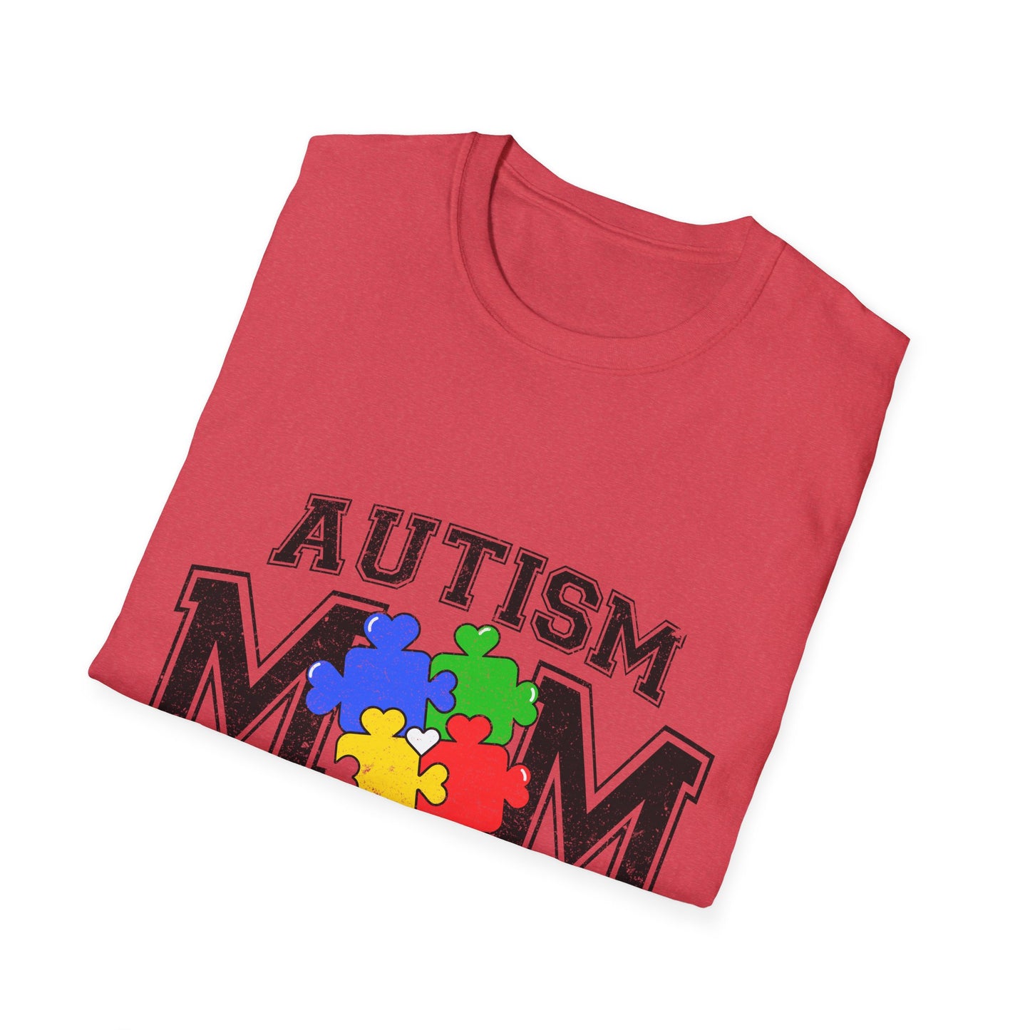 Autism Mom T-Shirt — "Like a Normal Mom Except Much Stronger" Puzzle Heart Tee