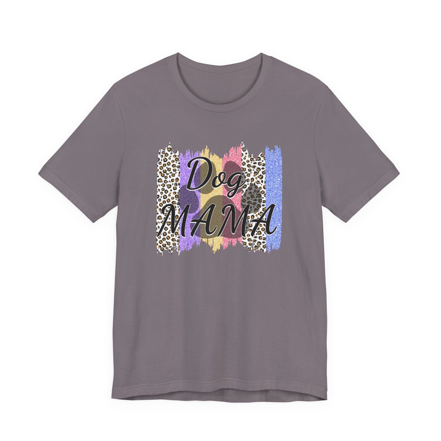 Dog Mama Tee — Leopard Brushstroke Graphic T‑Shirt for Dog Lovers