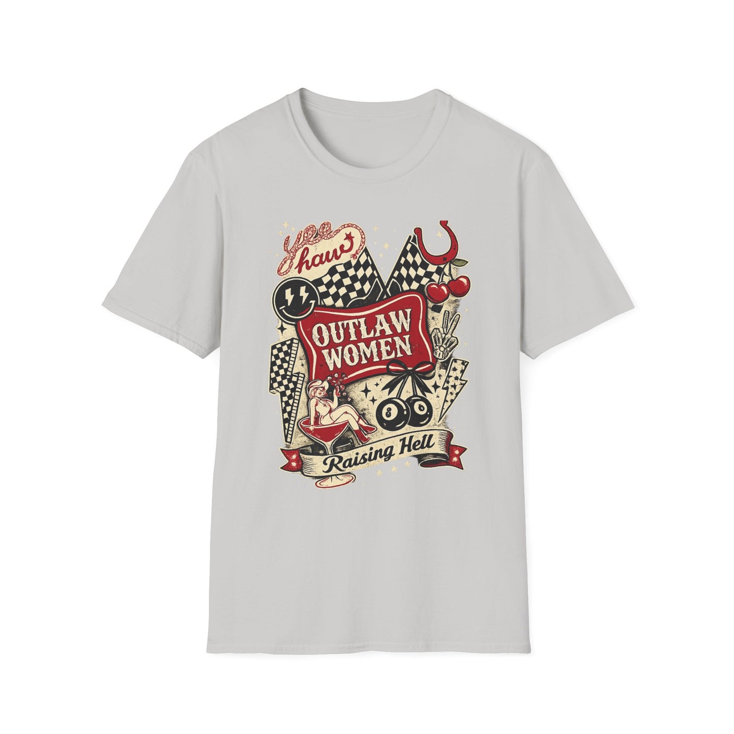 Outlaw Women T-Shirt — Raising Hell Vintage Rockabilly Design