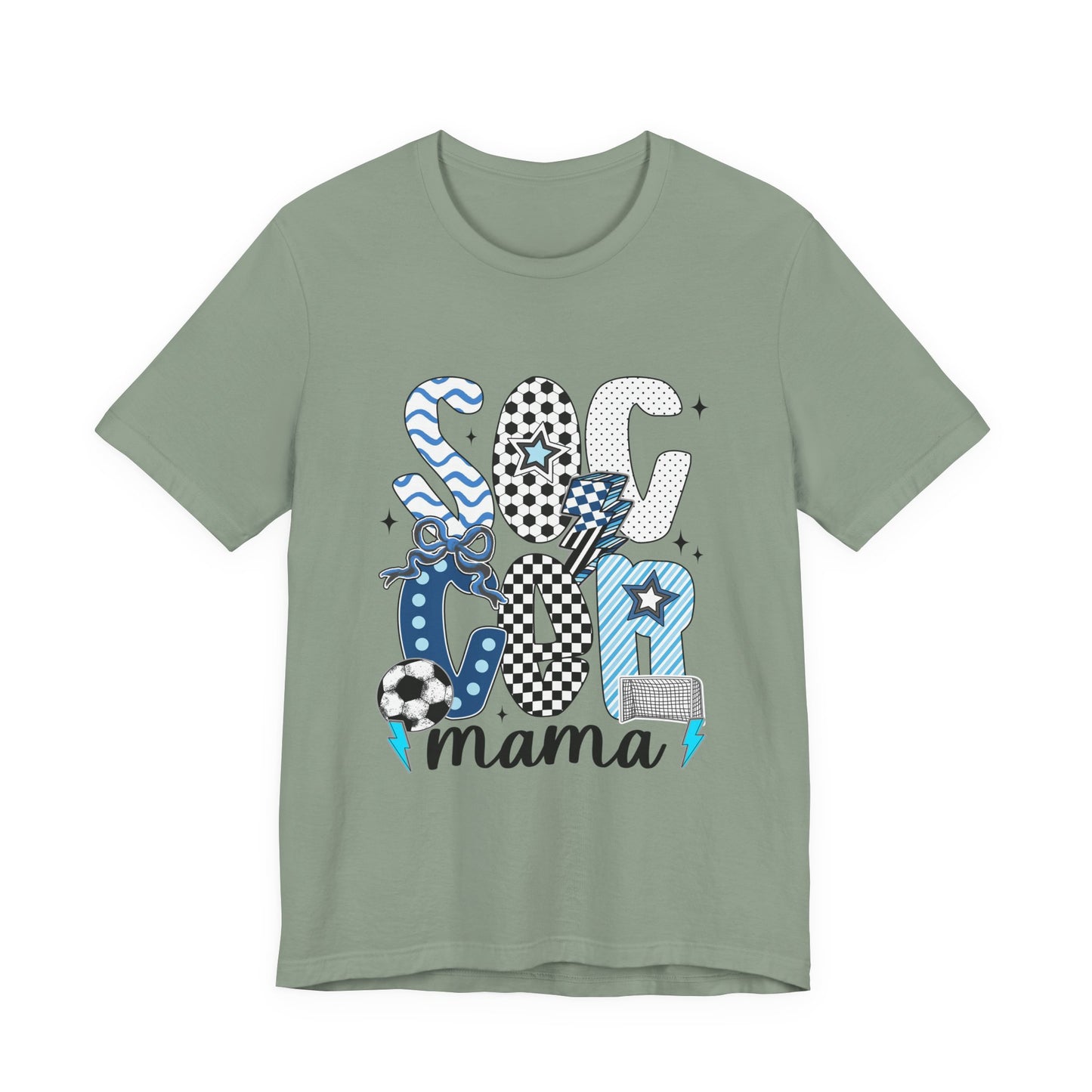 Soccer Mama Graphic Tee — 'Soccer Mama' Blue Patterned Design