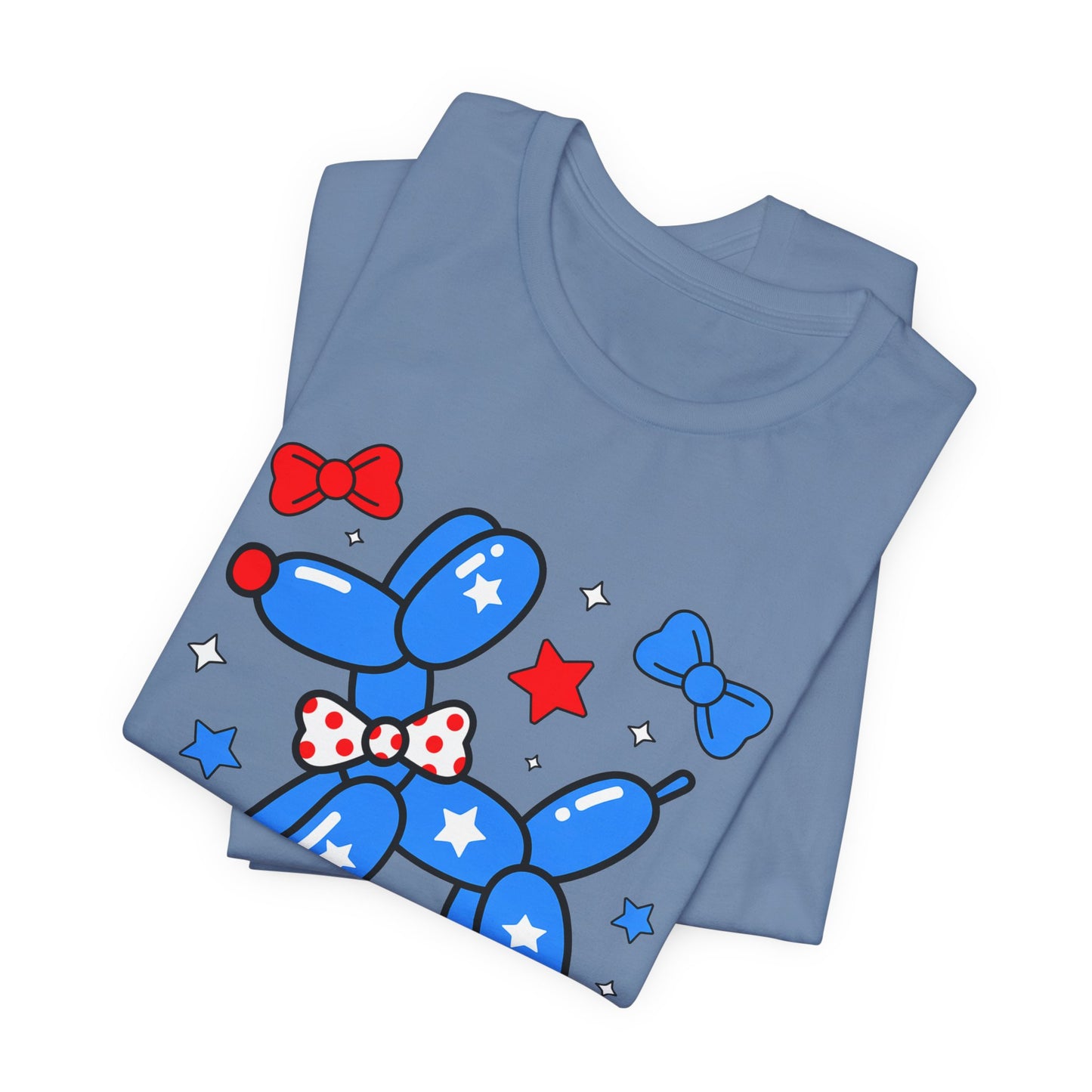 Party in the USA Balloon Dog Tee – Patriotic 4th of July Graphic T-Shirt