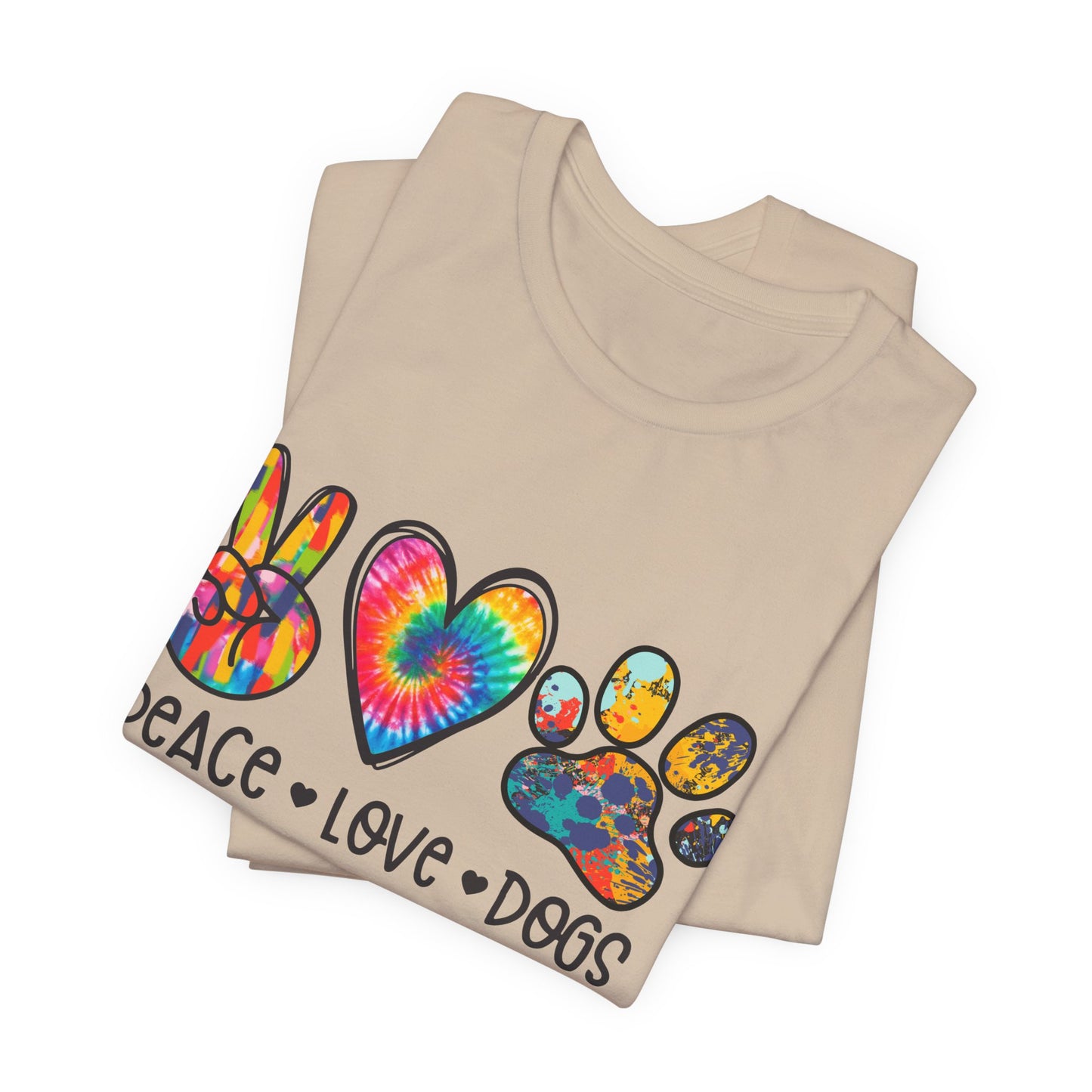 Peace Love Dogs Tie-Dye T-Shirt