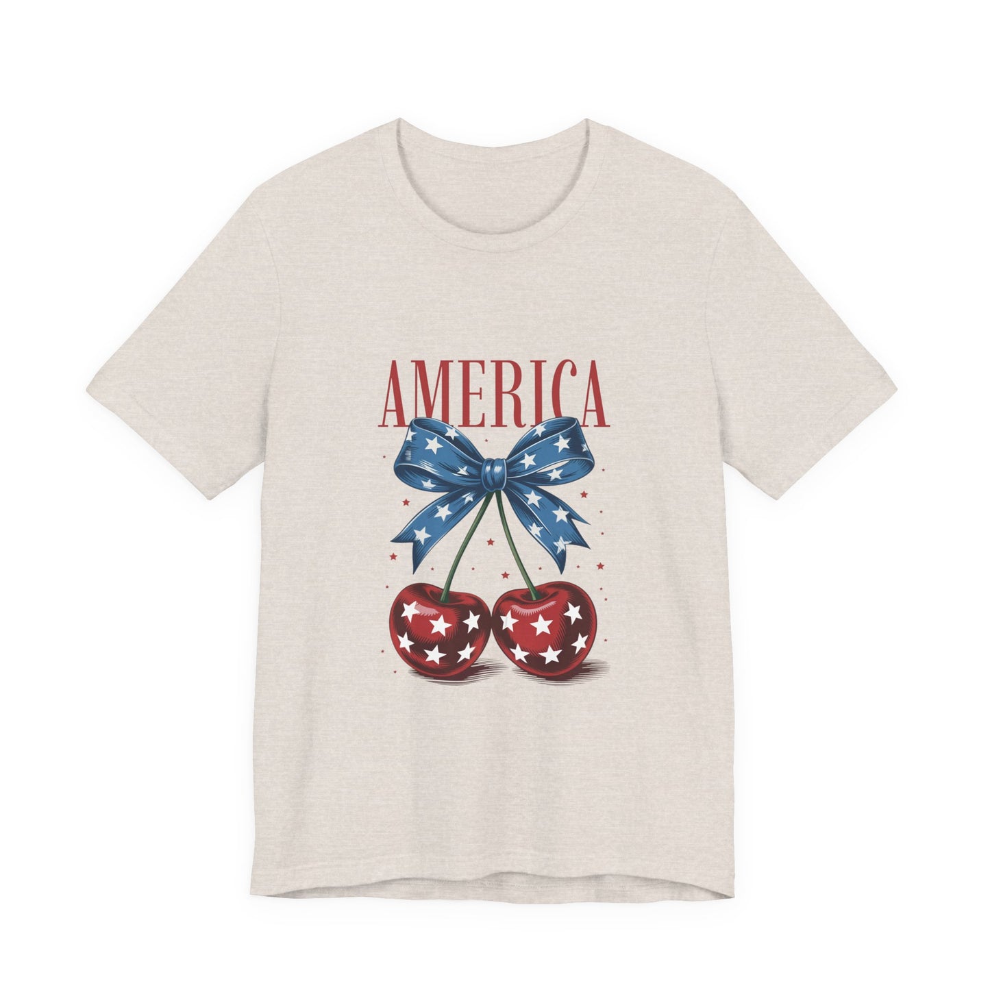 America Cherry Tee — Patriotic Stars & Stripes Graphic T-Shirt