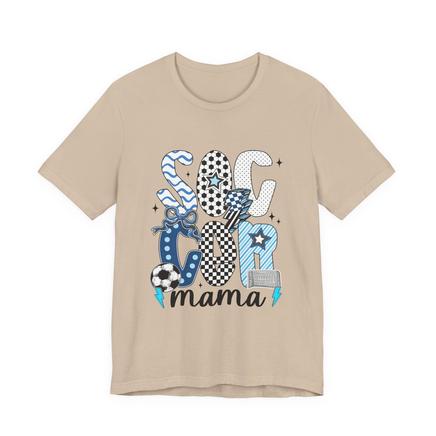 Soccer Mama Graphic Tee — 'Soccer Mama' Blue Patterned Design