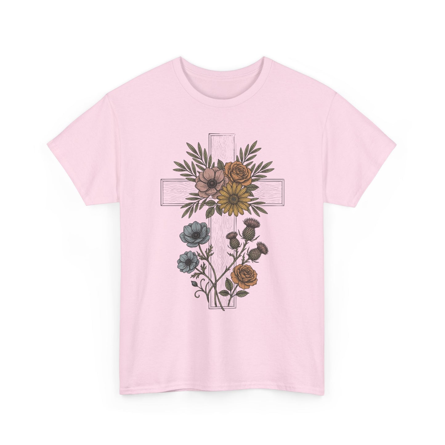Faith Floral T‑Shirt — "Even in the Chaos His Grace Still Finds Me" Inspirational Tee