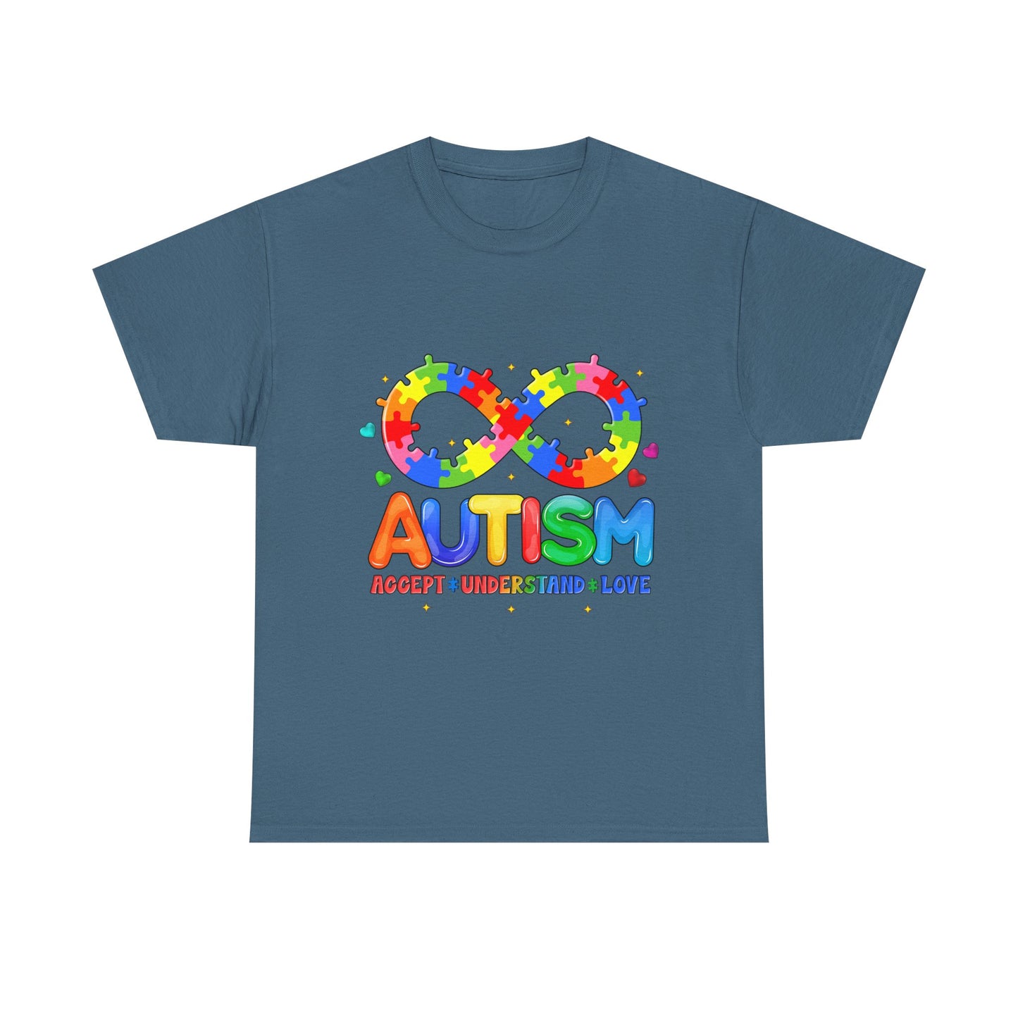 Autism Awareness Puzzle Infinity T-Shirt — Accept Understand Love
