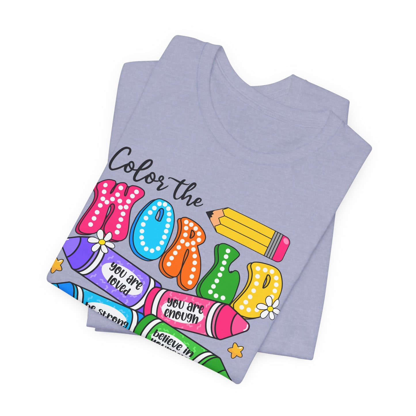 Color the World with Kindness T-Shirt — Kids & Teachers Positive Message Tee