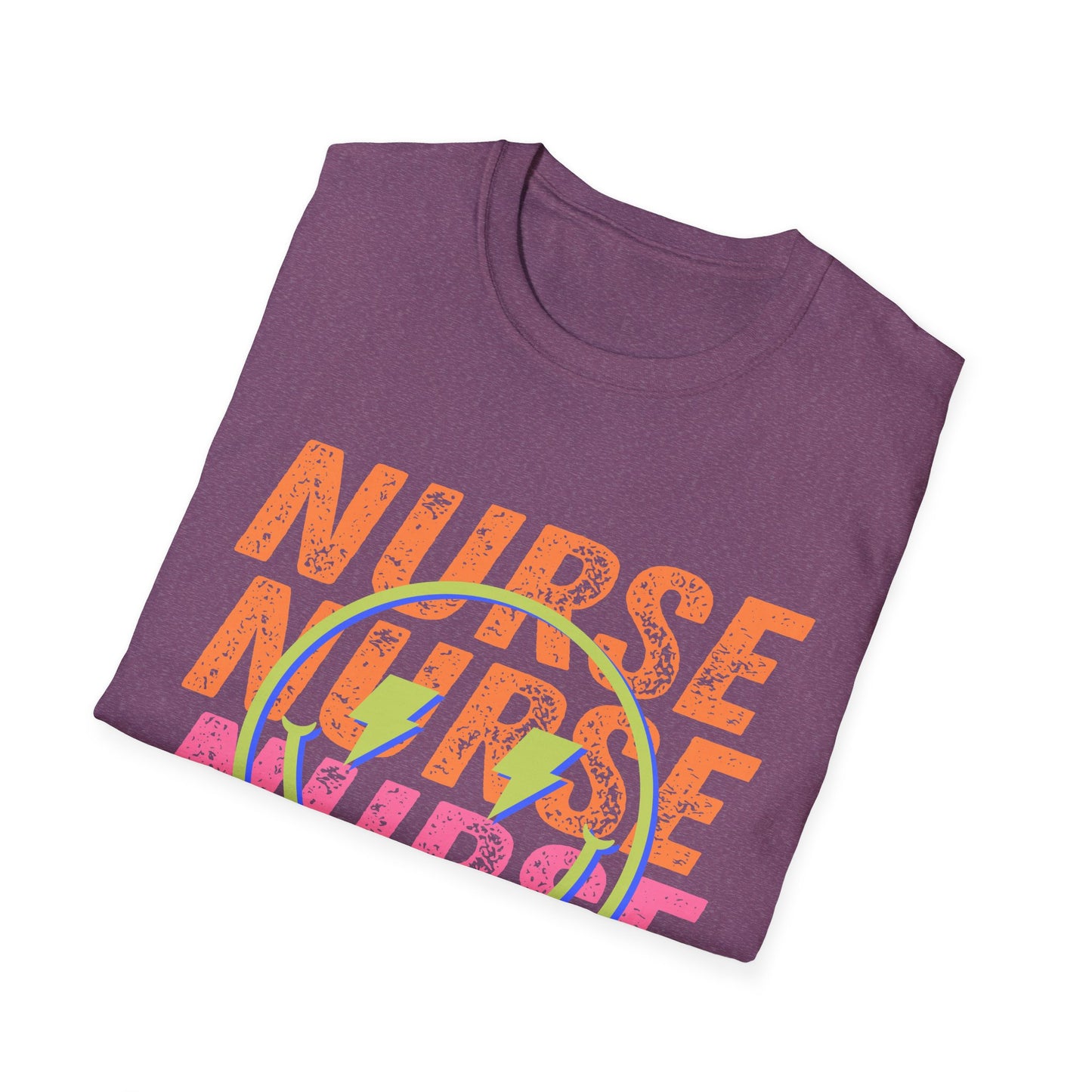 Nurse Repeat Circle Graphic T-Shirt — Colorful Floral Nurse Tee