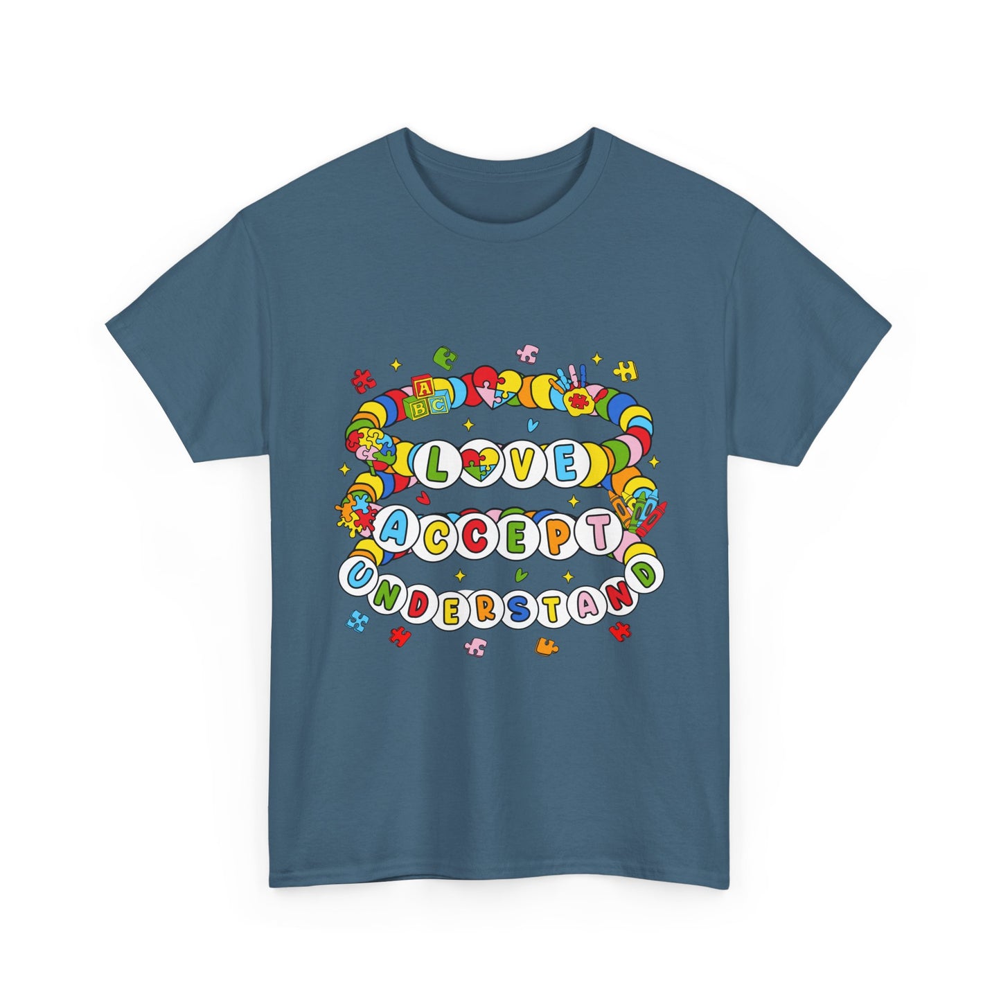 Love Accept Understand T-Shirt — Rainbow Positive Message Tee