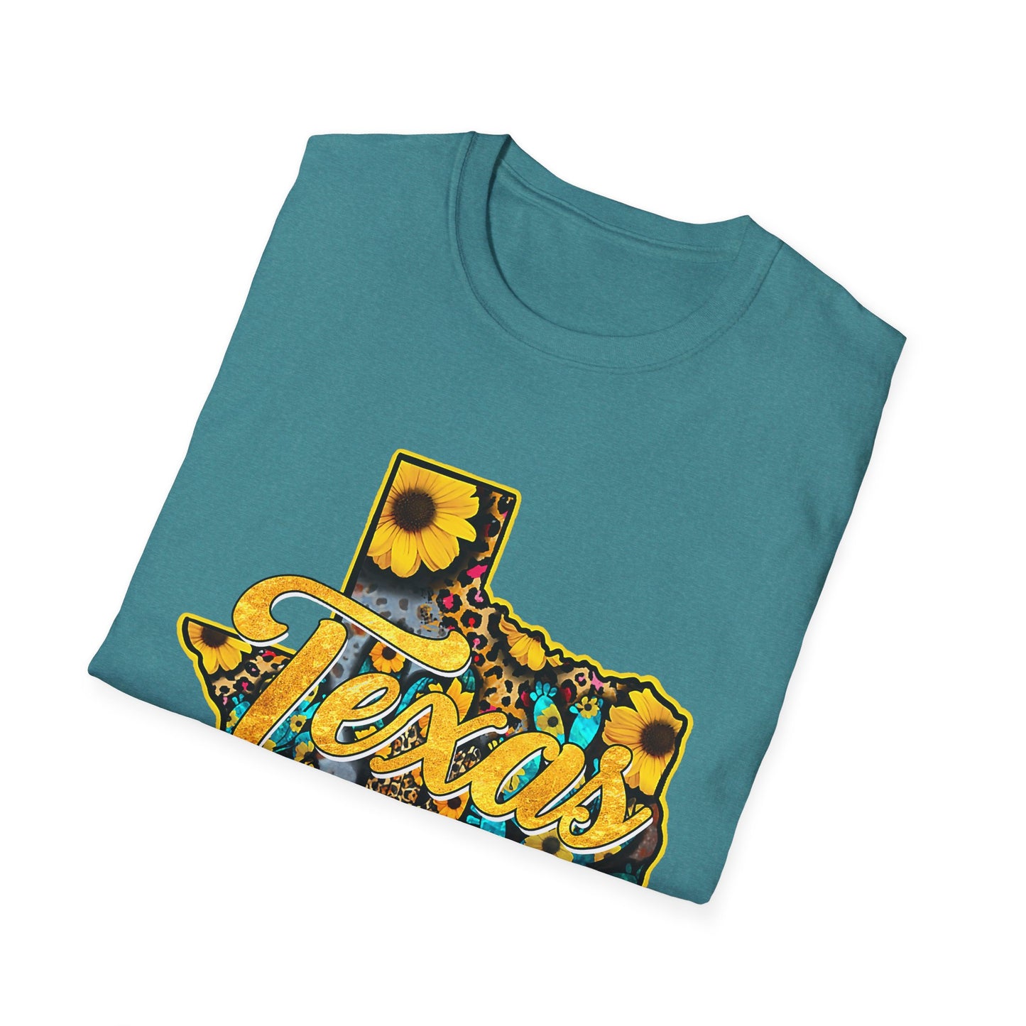 Texas Sunflower State T-Shirt — Floral Texas Map Graphic