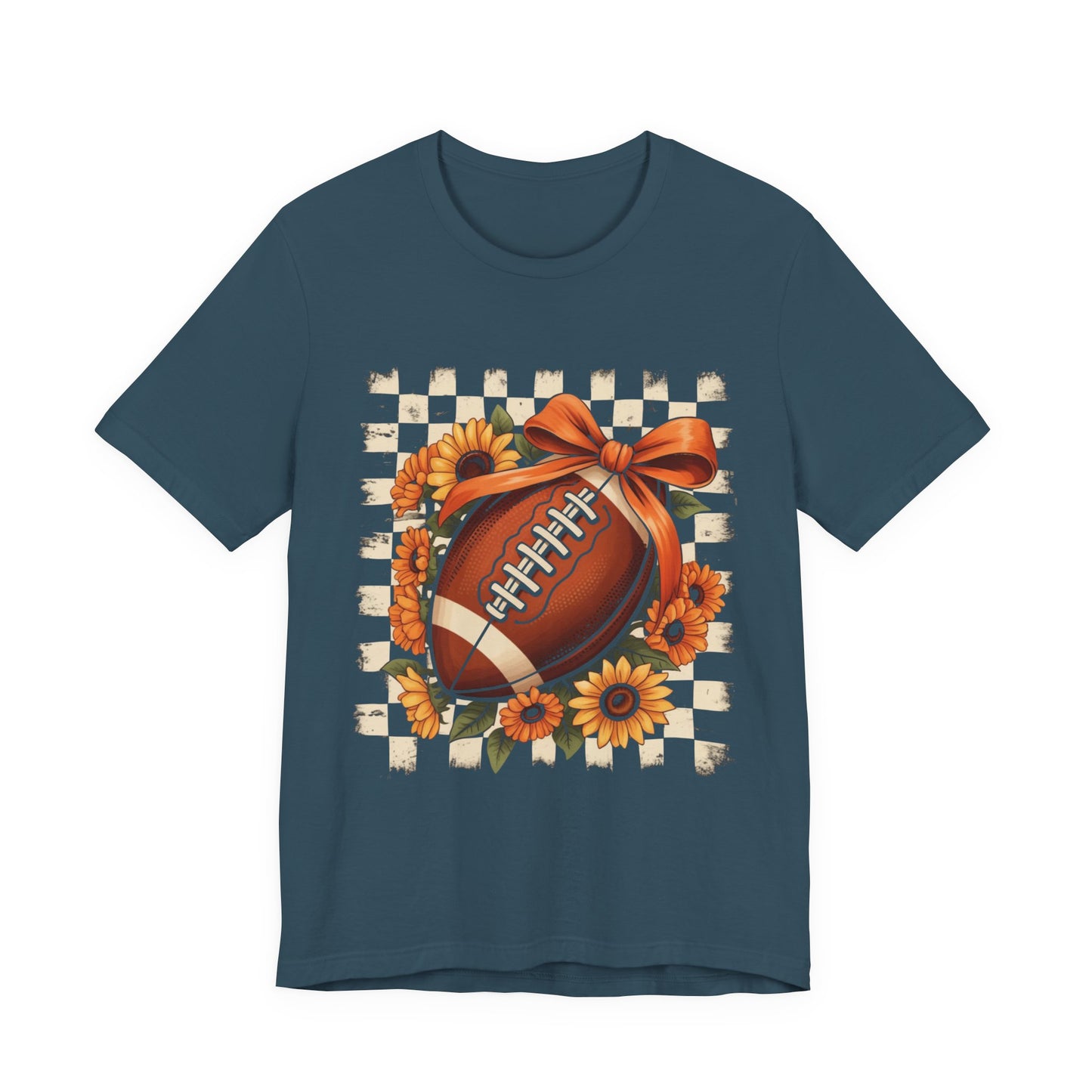 Football Sunflower Tee — Fall Game Day Shirt