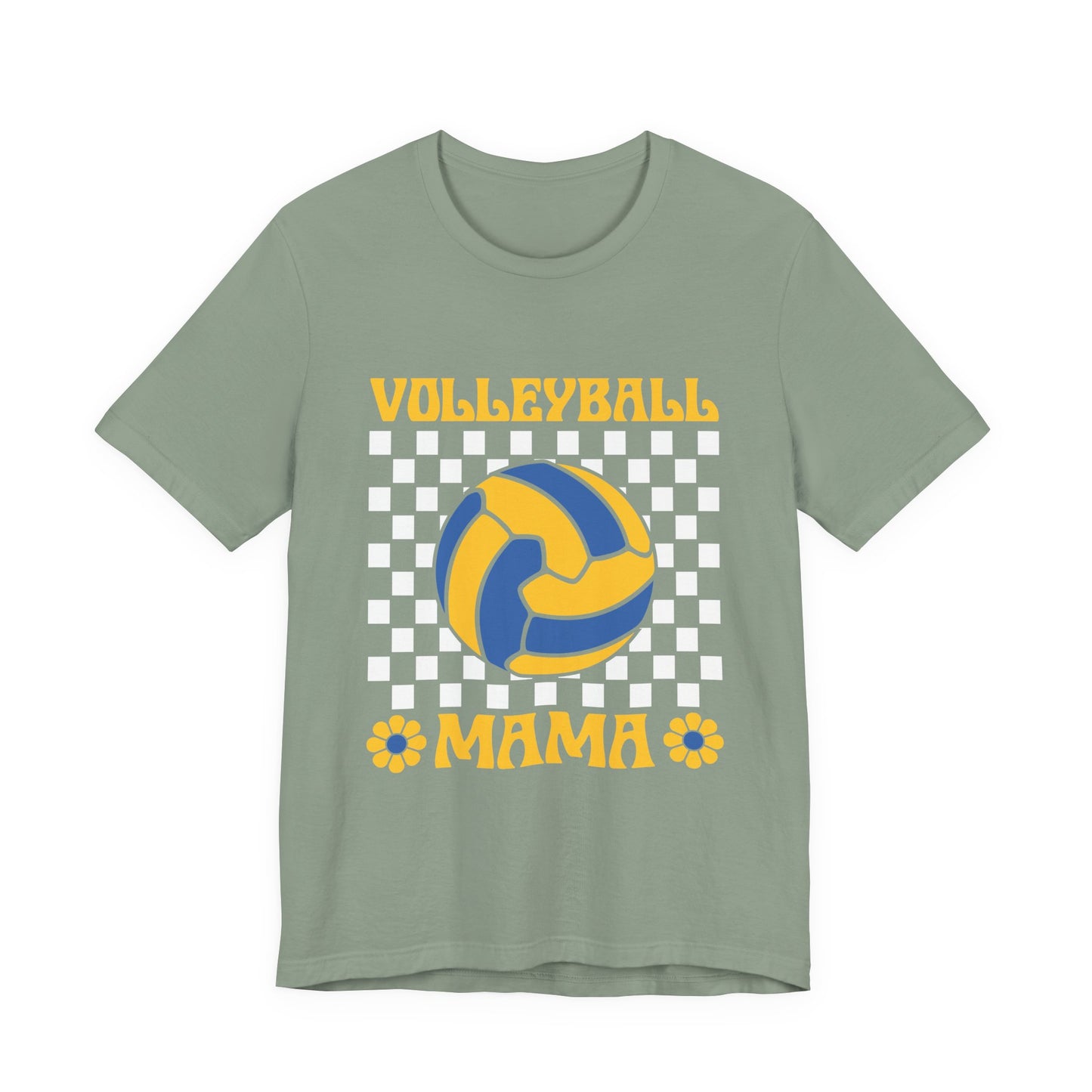 Volleyball Mama T-Shirt — Checkered Volleyball Mom Tee