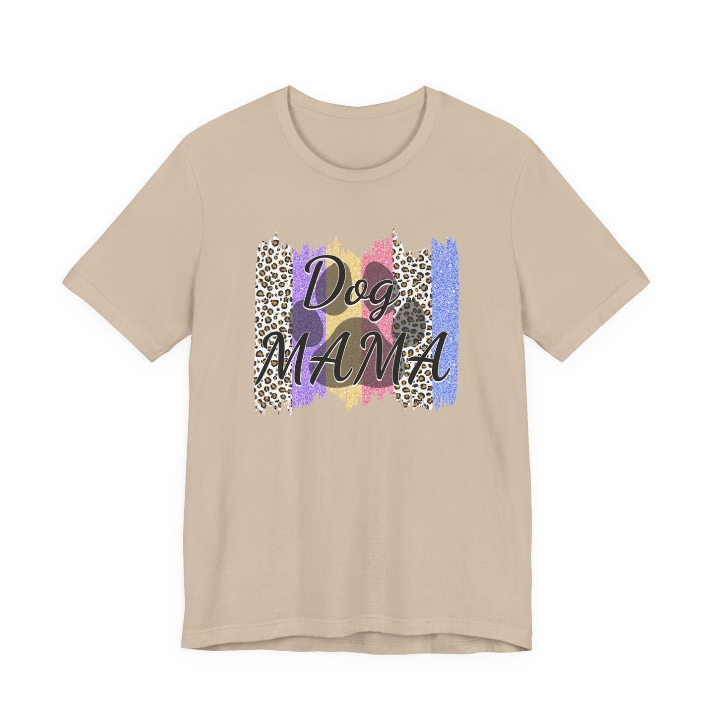 Dog Mama Tee — Leopard Brushstroke Graphic T‑Shirt for Dog Lovers