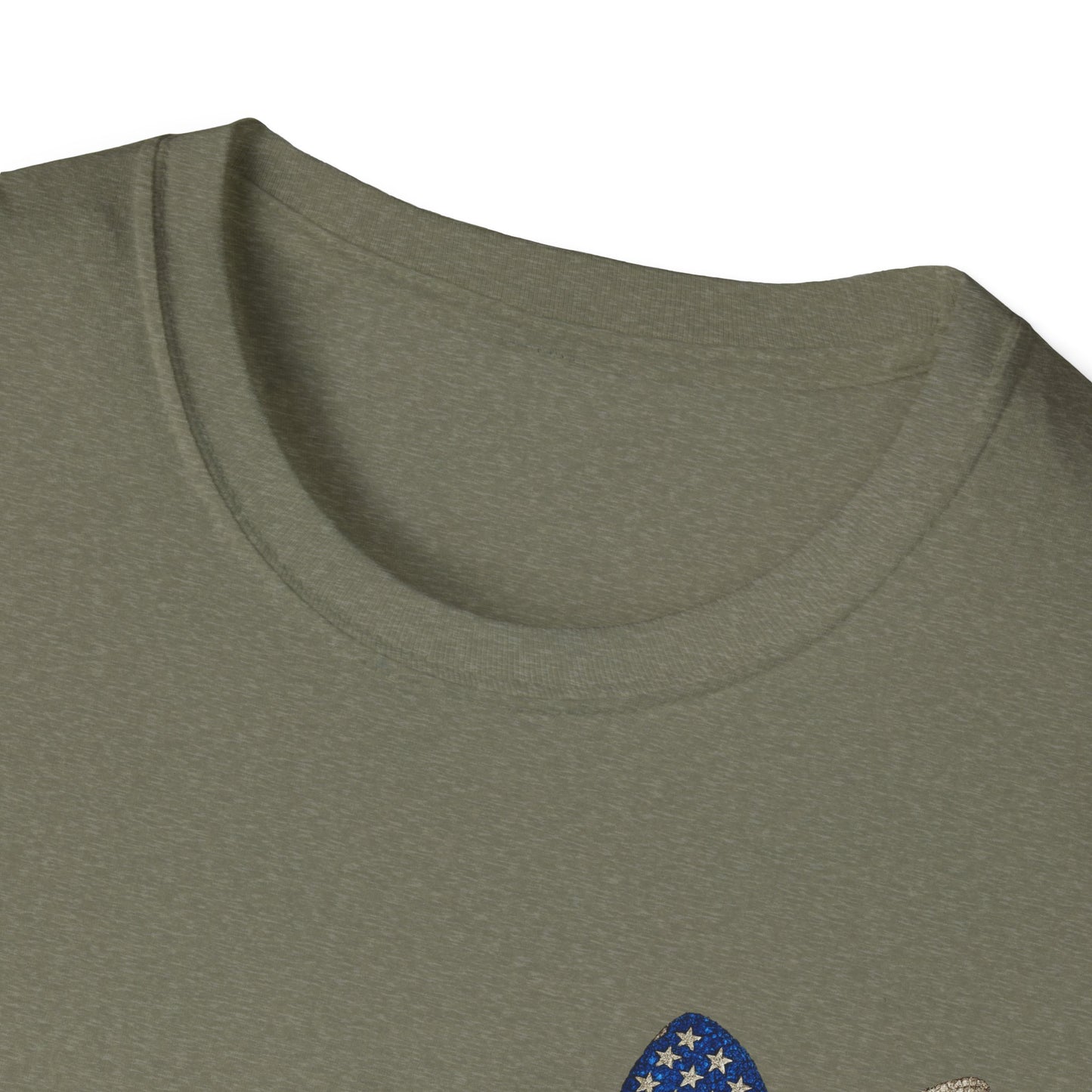 Patriotic Tee - "Land of the Free Because of the Brave" American Flag Bow