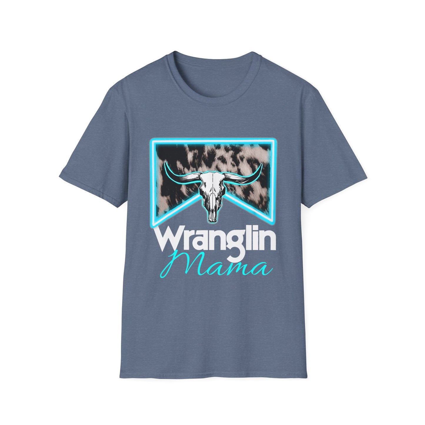Wranglin Mama Tee — Western Cow Skull Graphic T-Shirt for Moms