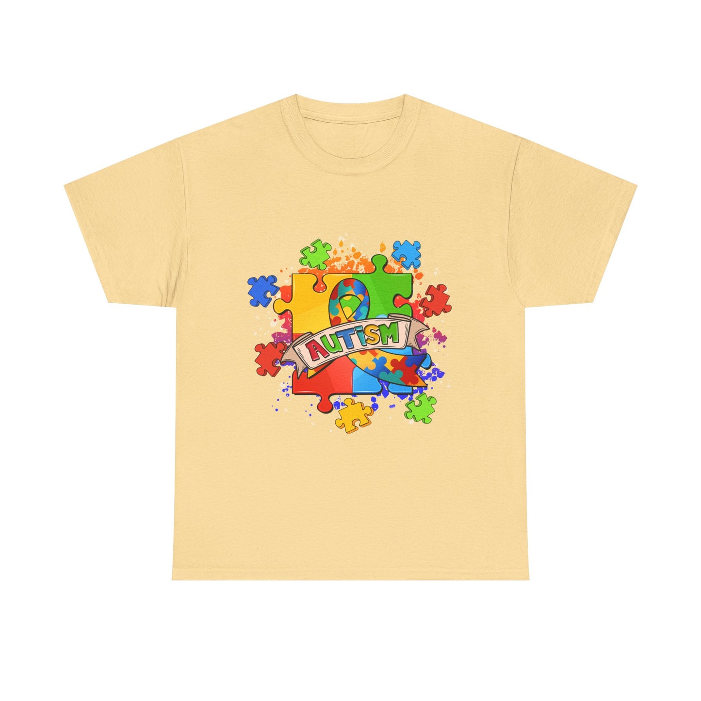 Autism Awareness Puzzle Tee – Colorful 'Autism' Ribbon Design