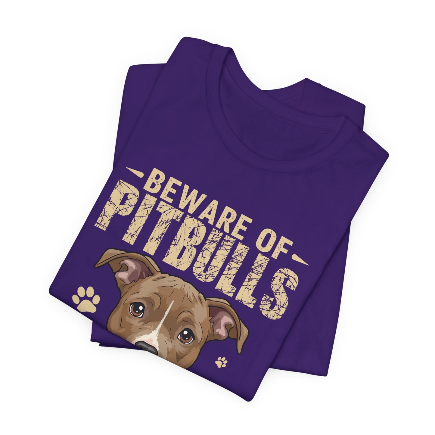 Pitbull Lover T-Shirt — "Beware of Pitbulls They Will Steal Your Hearts" Cute Dog Tee