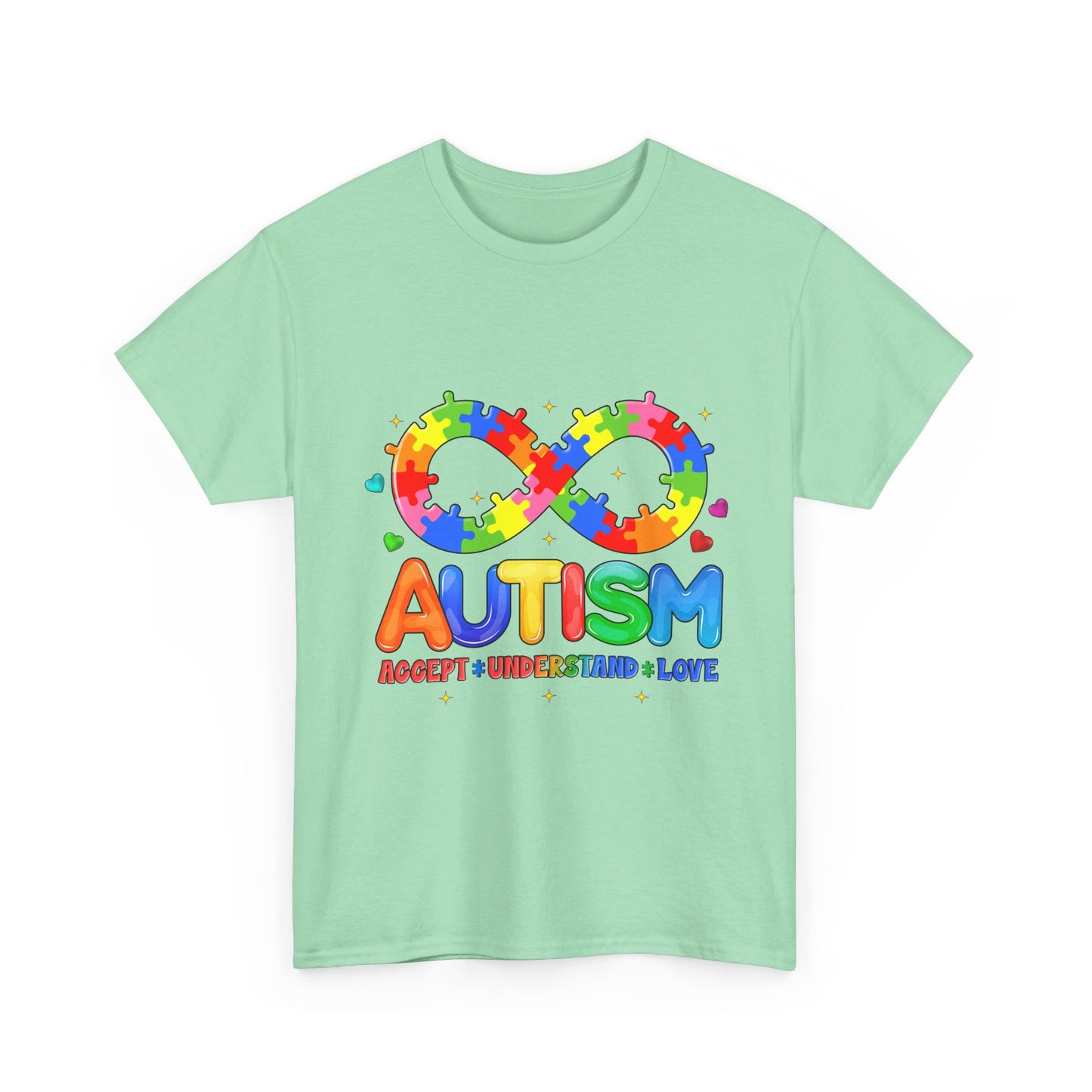Autism Awareness Puzzle Infinity T-Shirt — Accept Understand Love