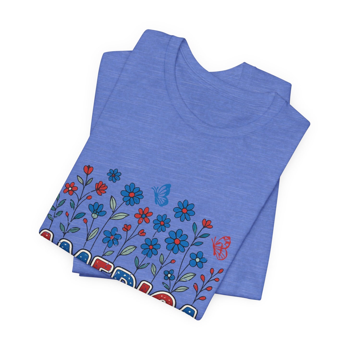 America Floral Tee — Patriotic Freedom, Bravery & Independence T-Shirt