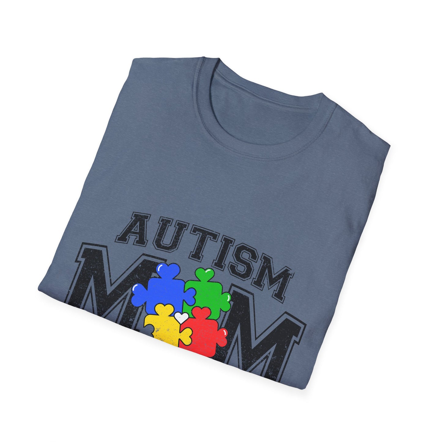 Autism Mom T-Shirt — "Like a Normal Mom Except Much Stronger" Puzzle Heart Tee