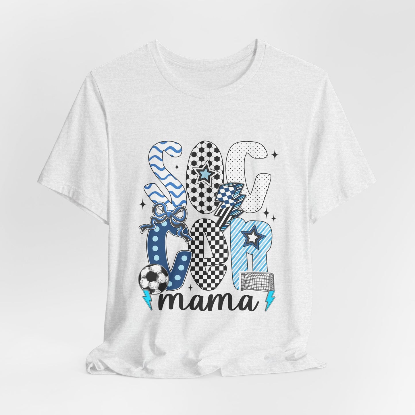 Soccer Mama Graphic Tee — 'Soccer Mama' Blue Patterned Design