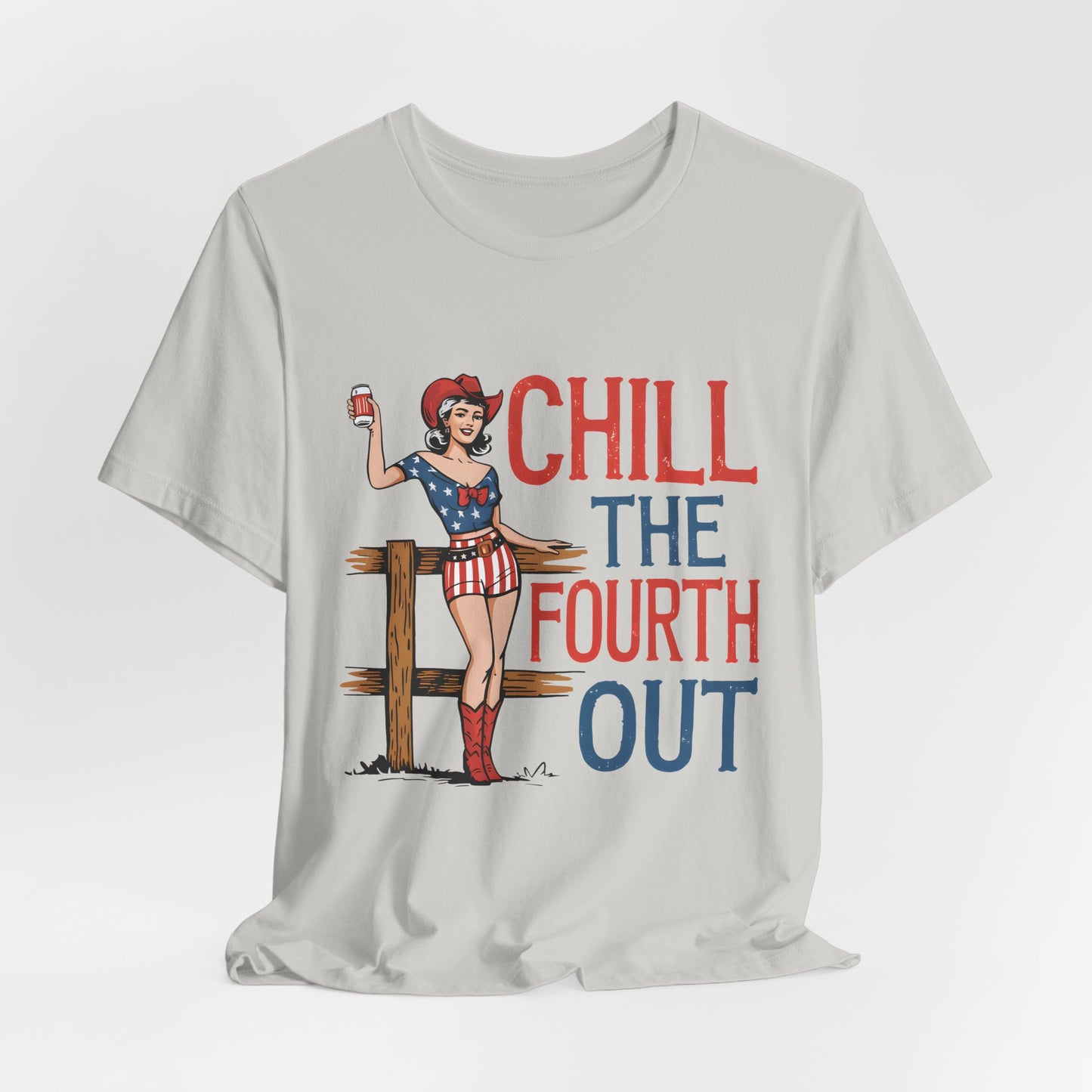 Fourth of July Tee - "Chill the Fourth Out" Vintage Pinup Patriotic Shirt
