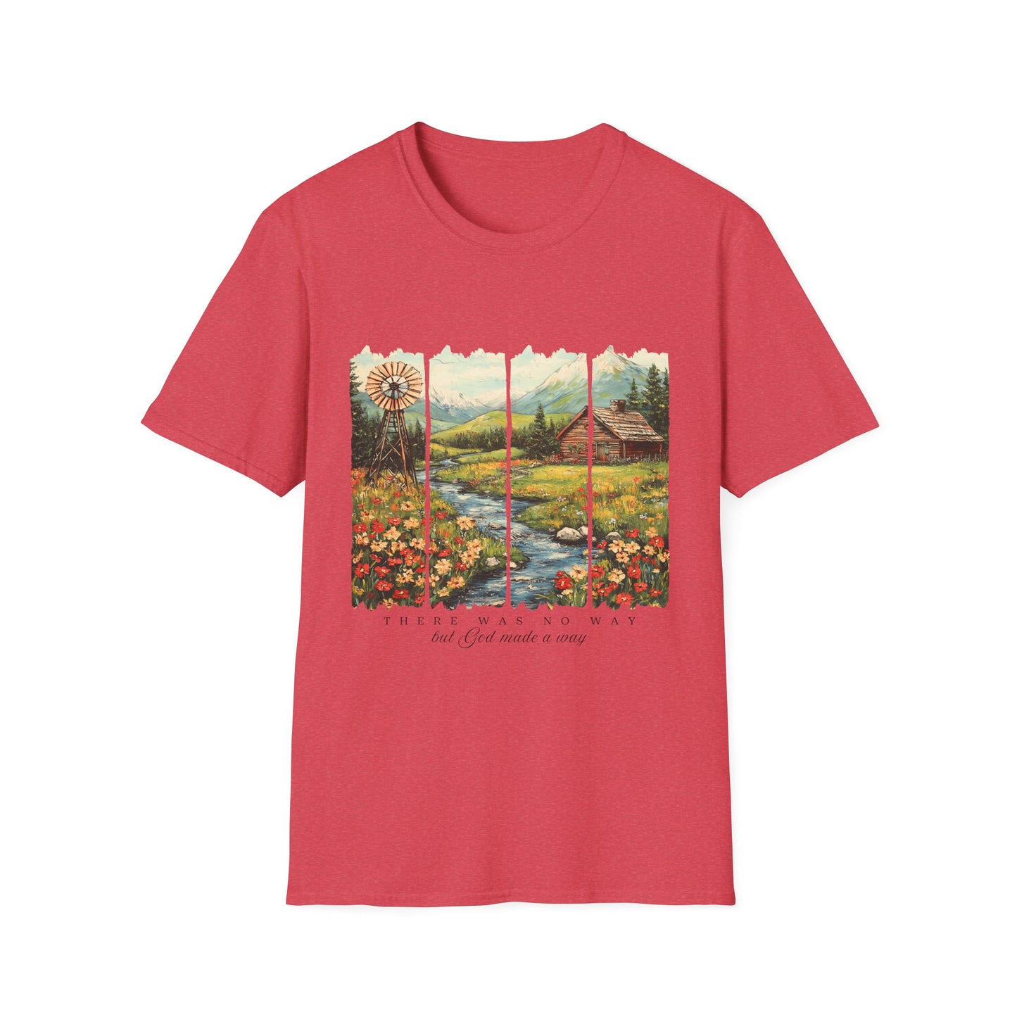 Scenic Windowpane Cabin T-Shirt — 'I Am But A Child Made of Stars' Nature Graphic Tee