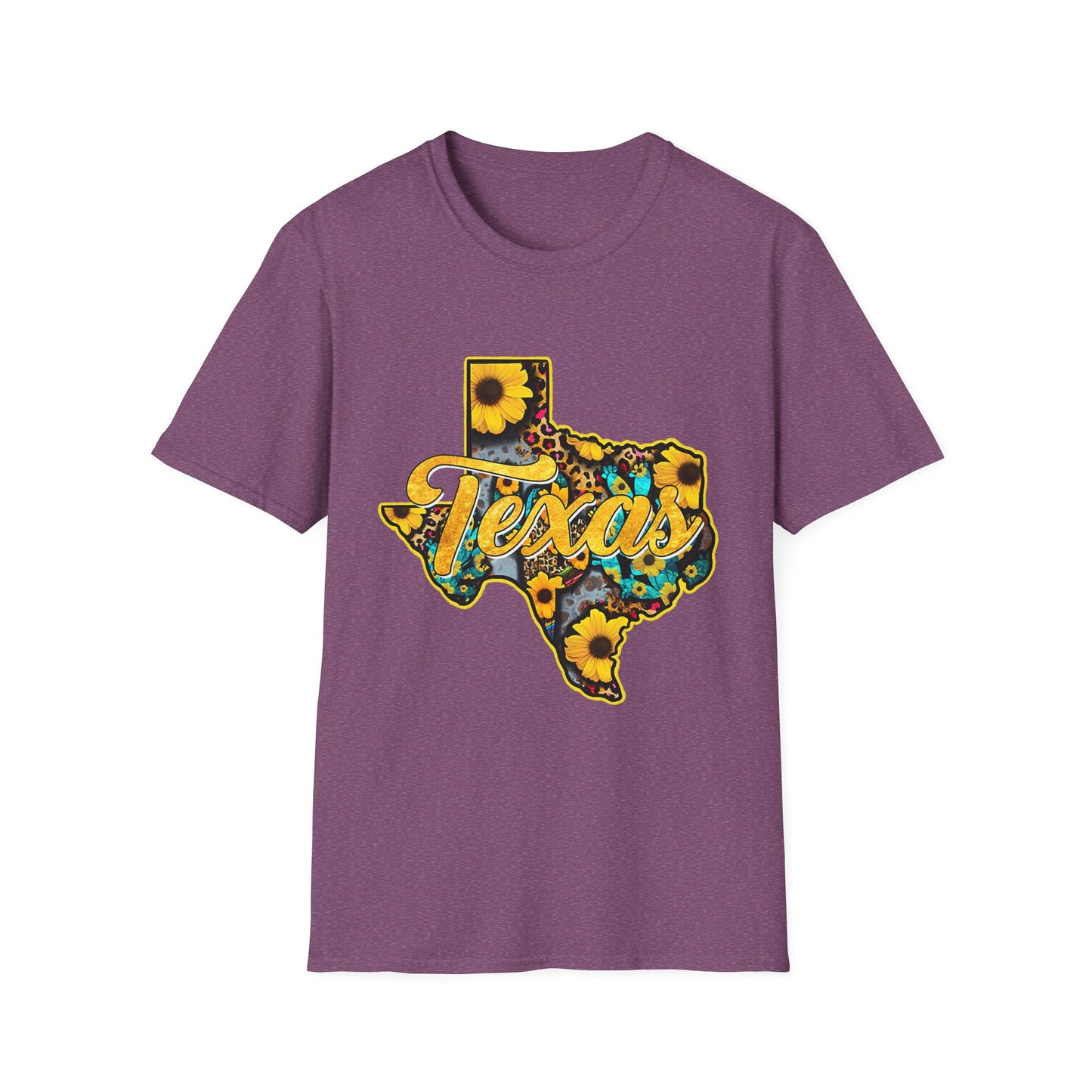 Texas Sunflower State T-Shirt — Floral Texas Map Graphic