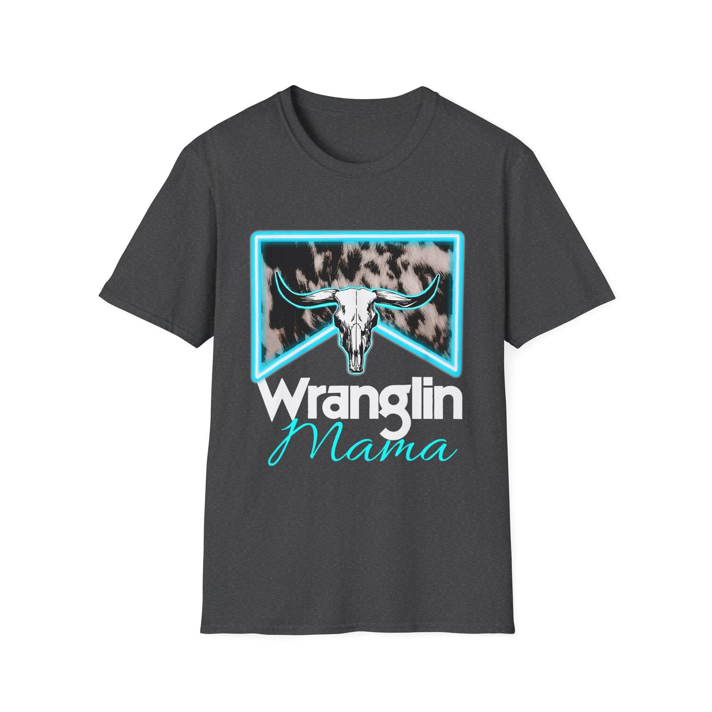 Wranglin Mama Tee — Western Cow Skull Graphic T-Shirt for Moms